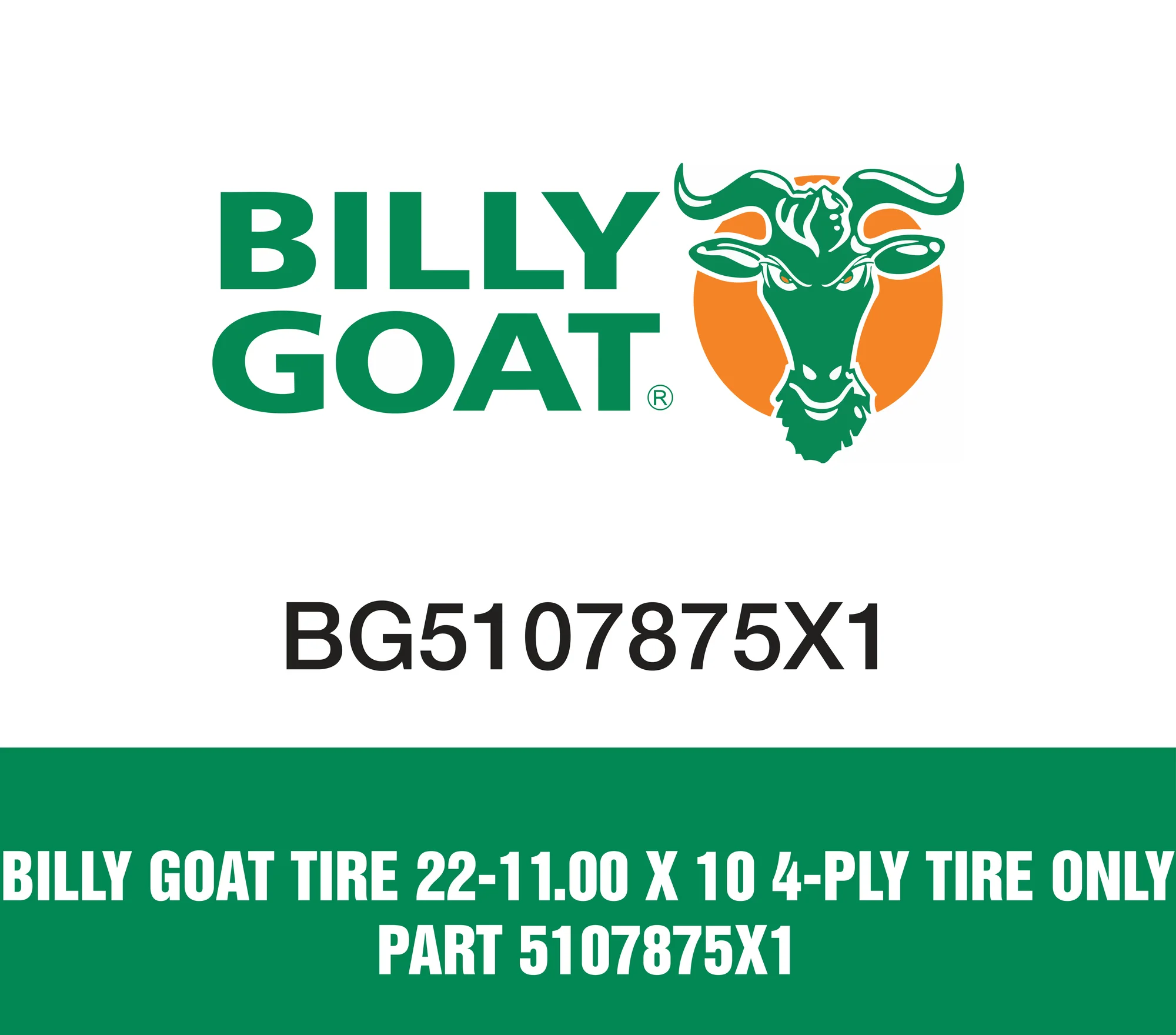 Billy Goat Tire 22 11 00 X 10 4 Ply Tire Only Part 5107875x1