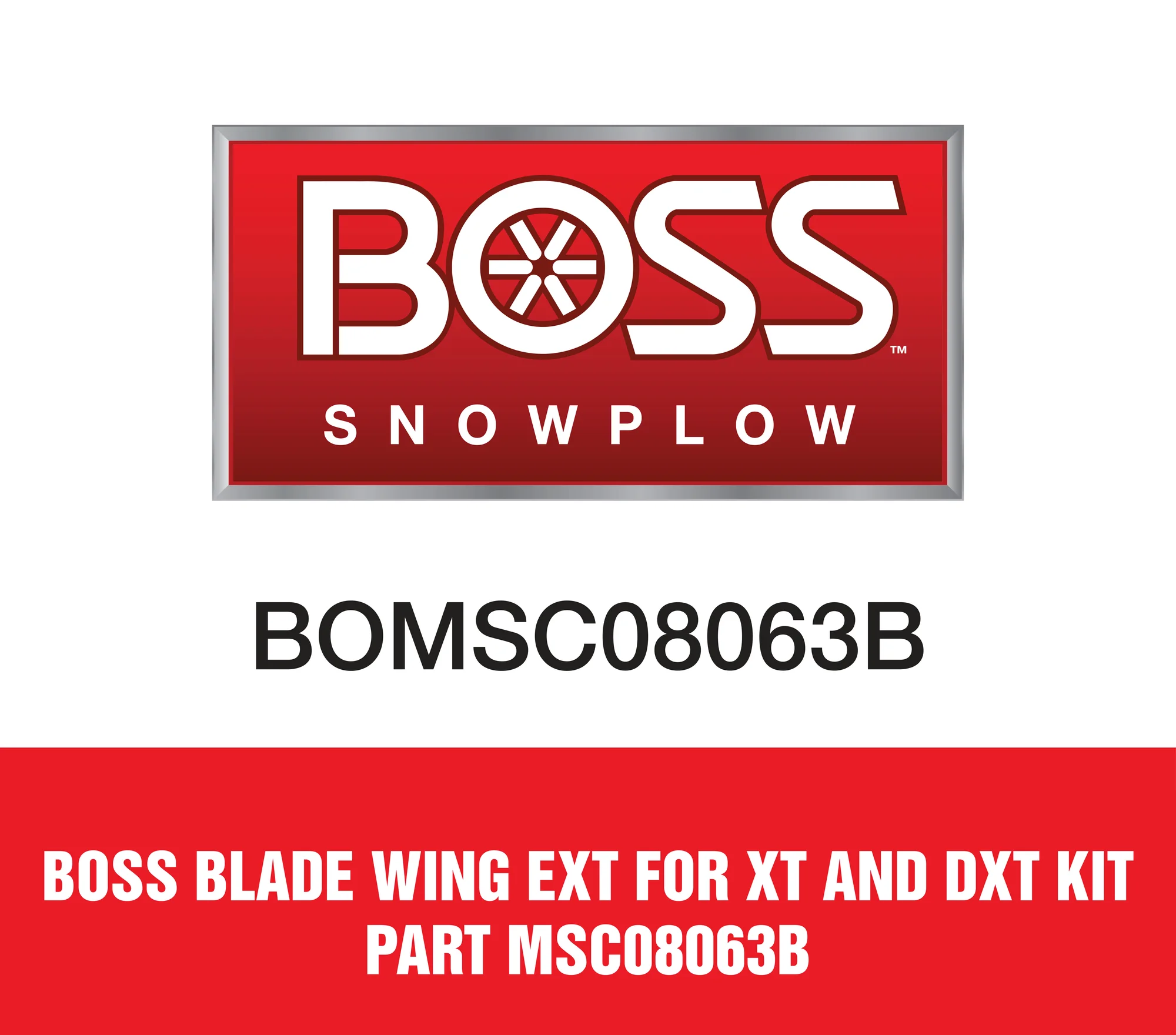 Boss Poly XT and DXT Plows Plow Wing MSC08063B