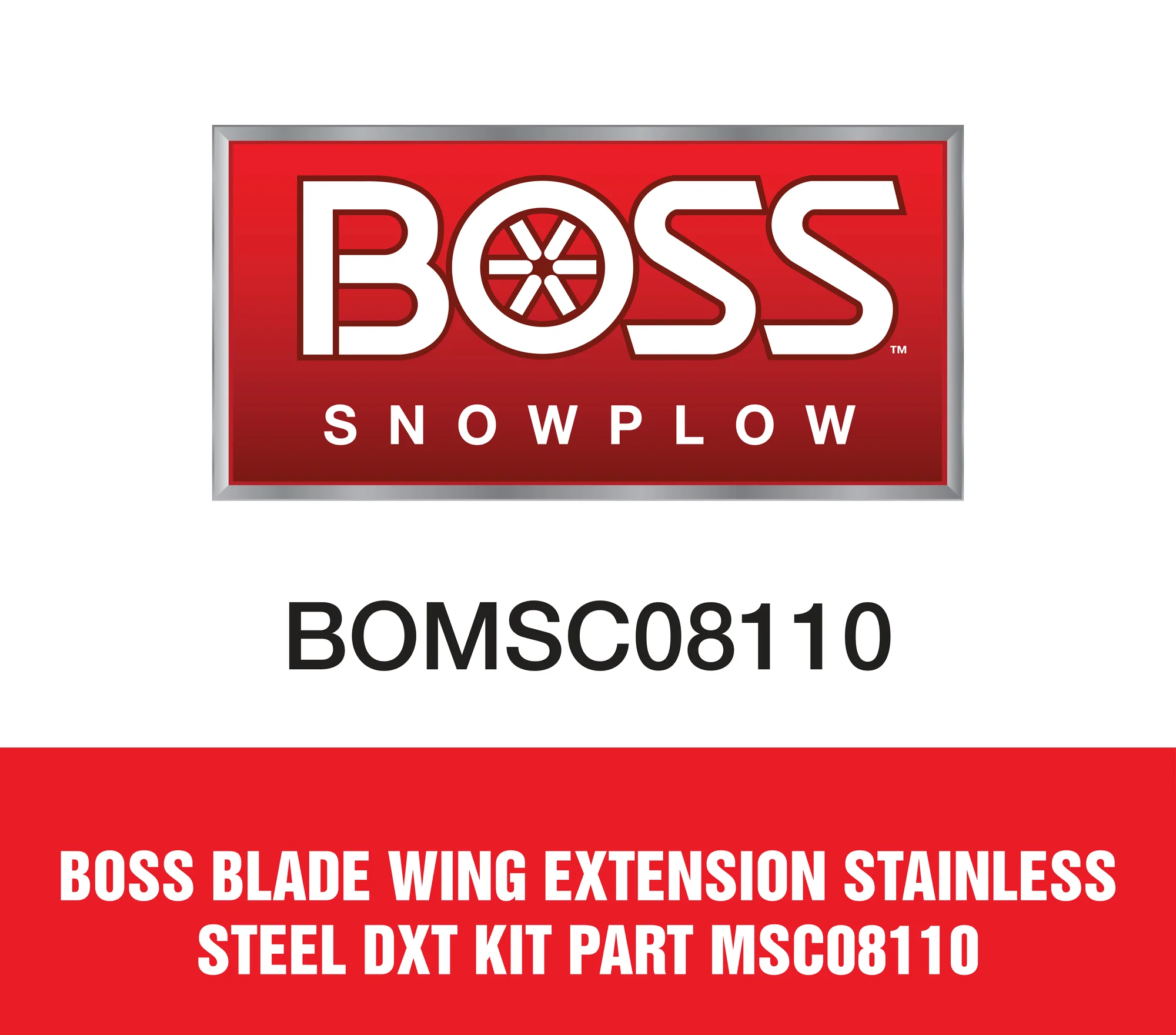 Boss Stainless Steel XT and DXT Plows Plow Wing MSC08110