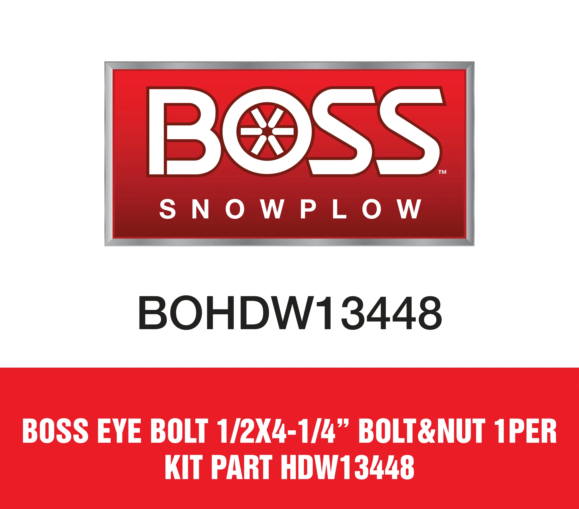 Boss Eye Bolt 1/2X4-1/4'' Bolt&Nut 1Per Kit Part HDW13448