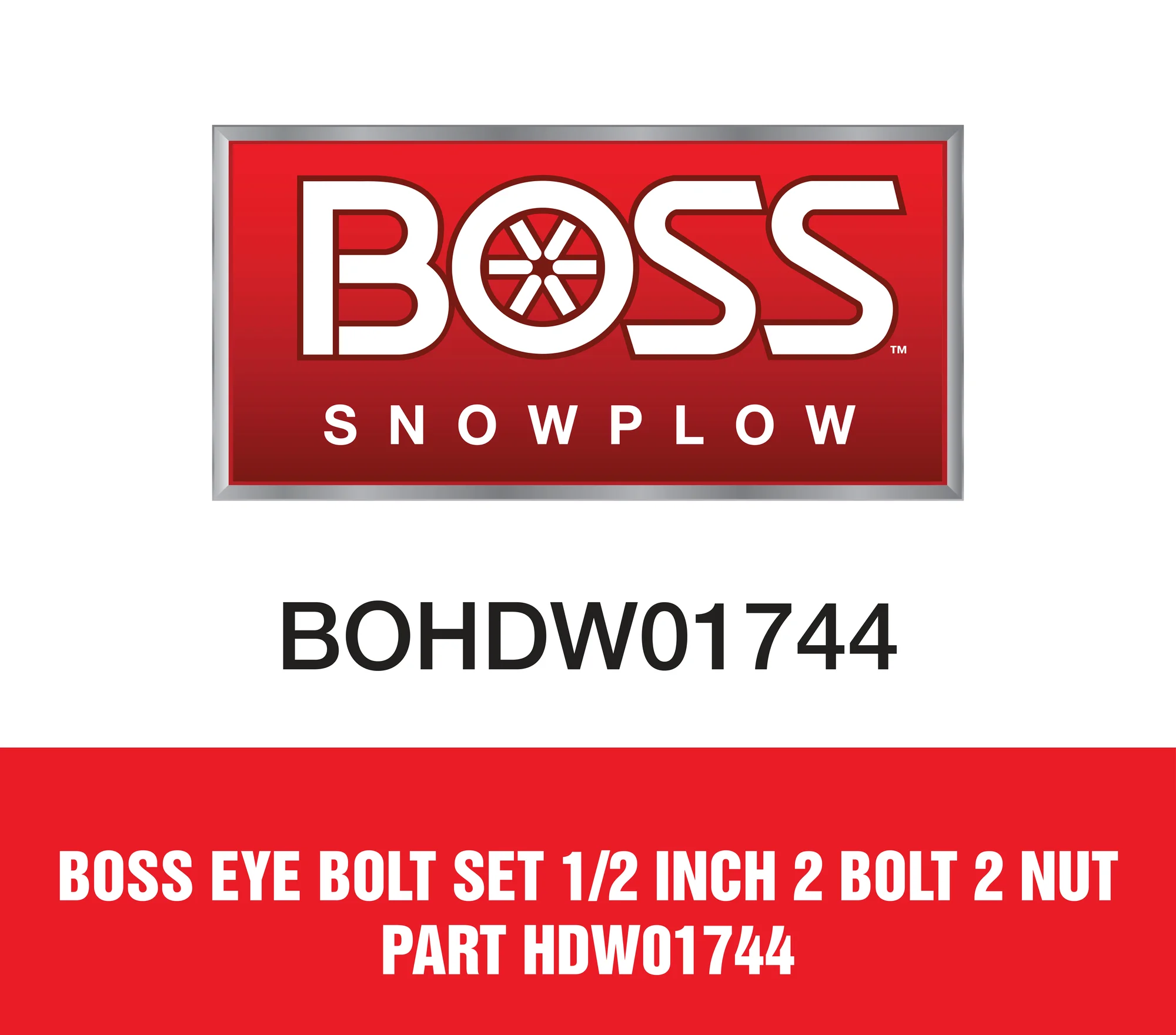 Boss Eye Bolt Set 1/2 inch 2 Bolt 2 Nut Part HDW01744