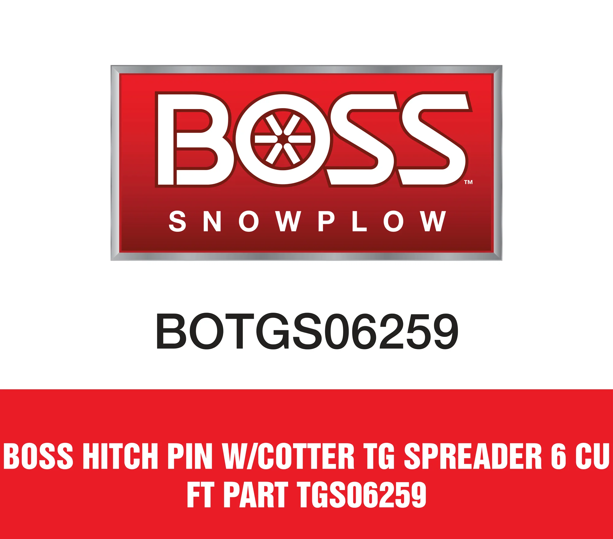 Boss Hitch Pin W/Cotter Tg Spreader 6 Cu Ft Part TGS06259