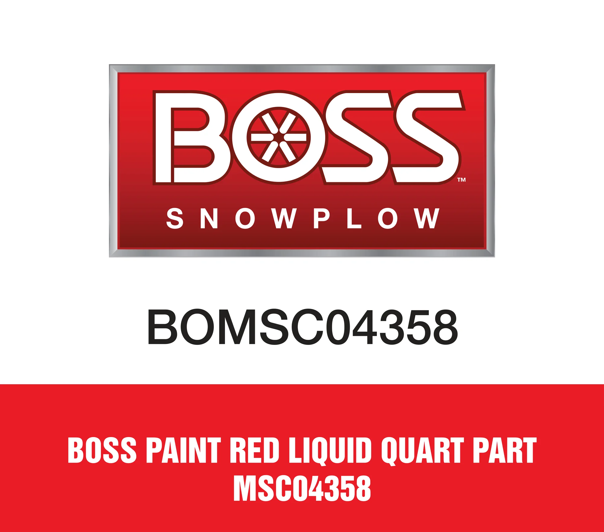 Boss Paint Red Liquid Quart Part MSC04358