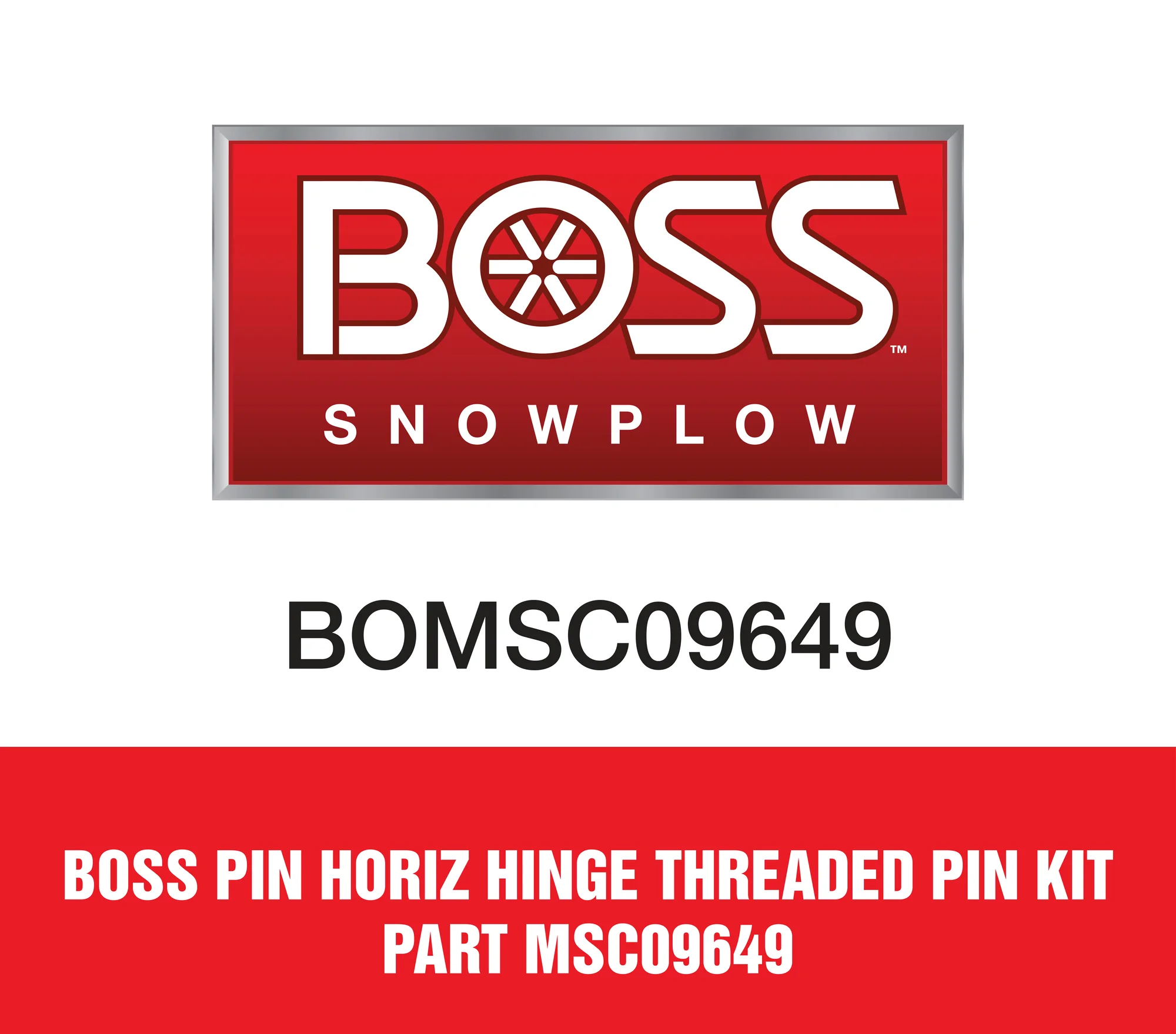 Boss Pin Horiz Hinge Threaded Pin Kit Part MSC09649