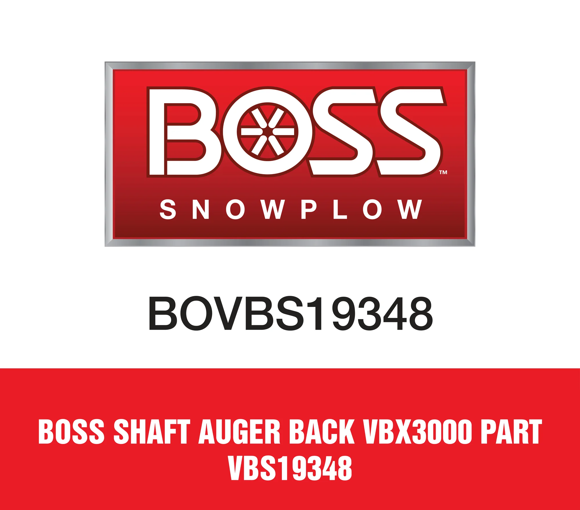 Boss Shaft Auger Back Vbx3000 Part VBS19348