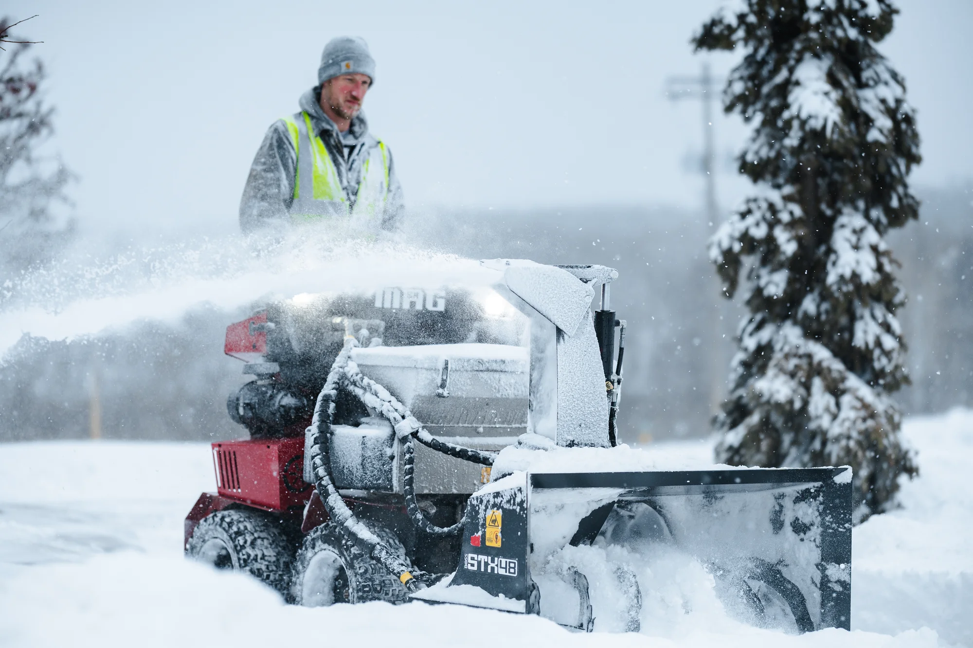 Boss Snowrator Mag Front View Left Clearing Snow On Snow product image