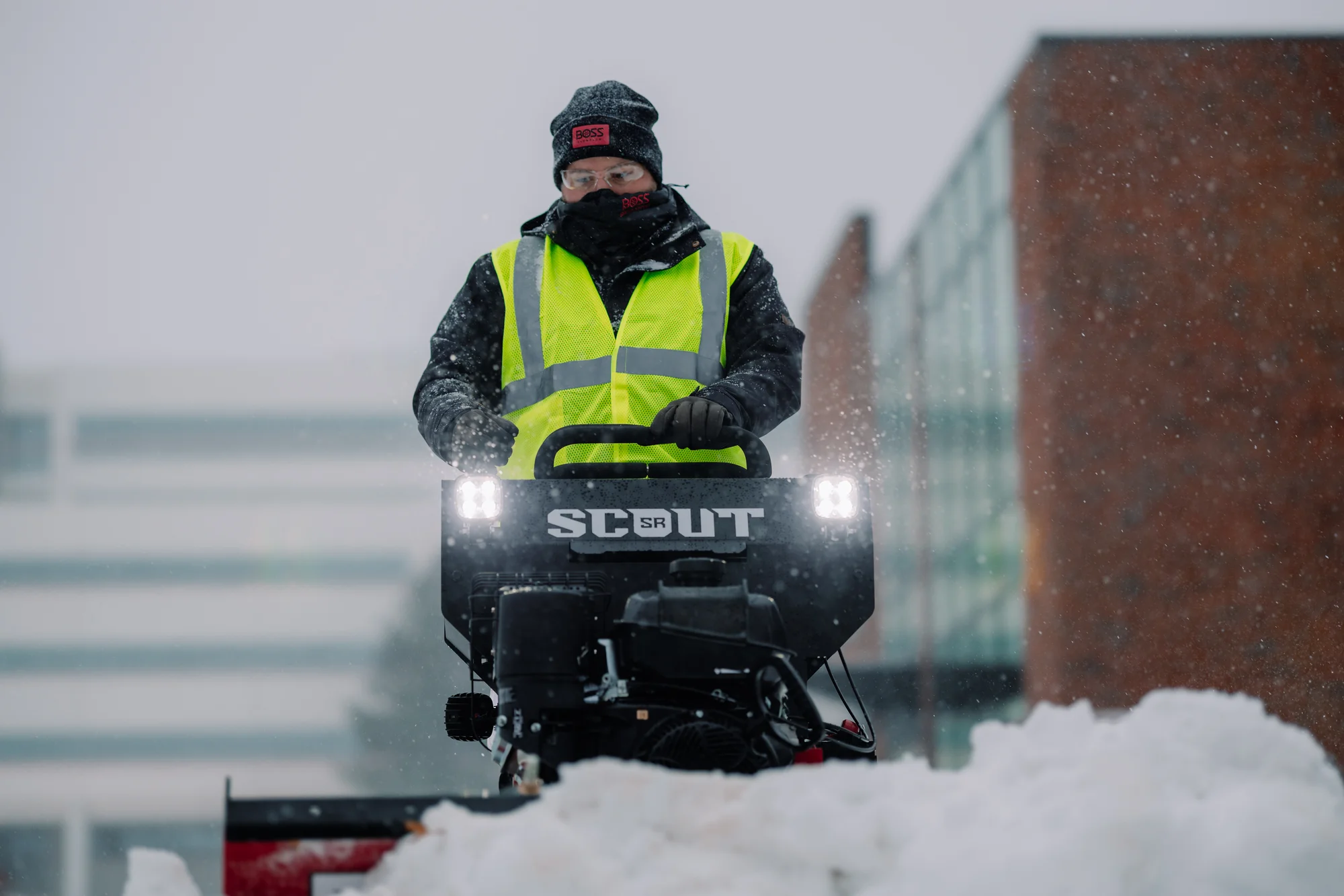Boss Snowrator Scout Boss Snowrator Scout Front View Plowing Snow product image
