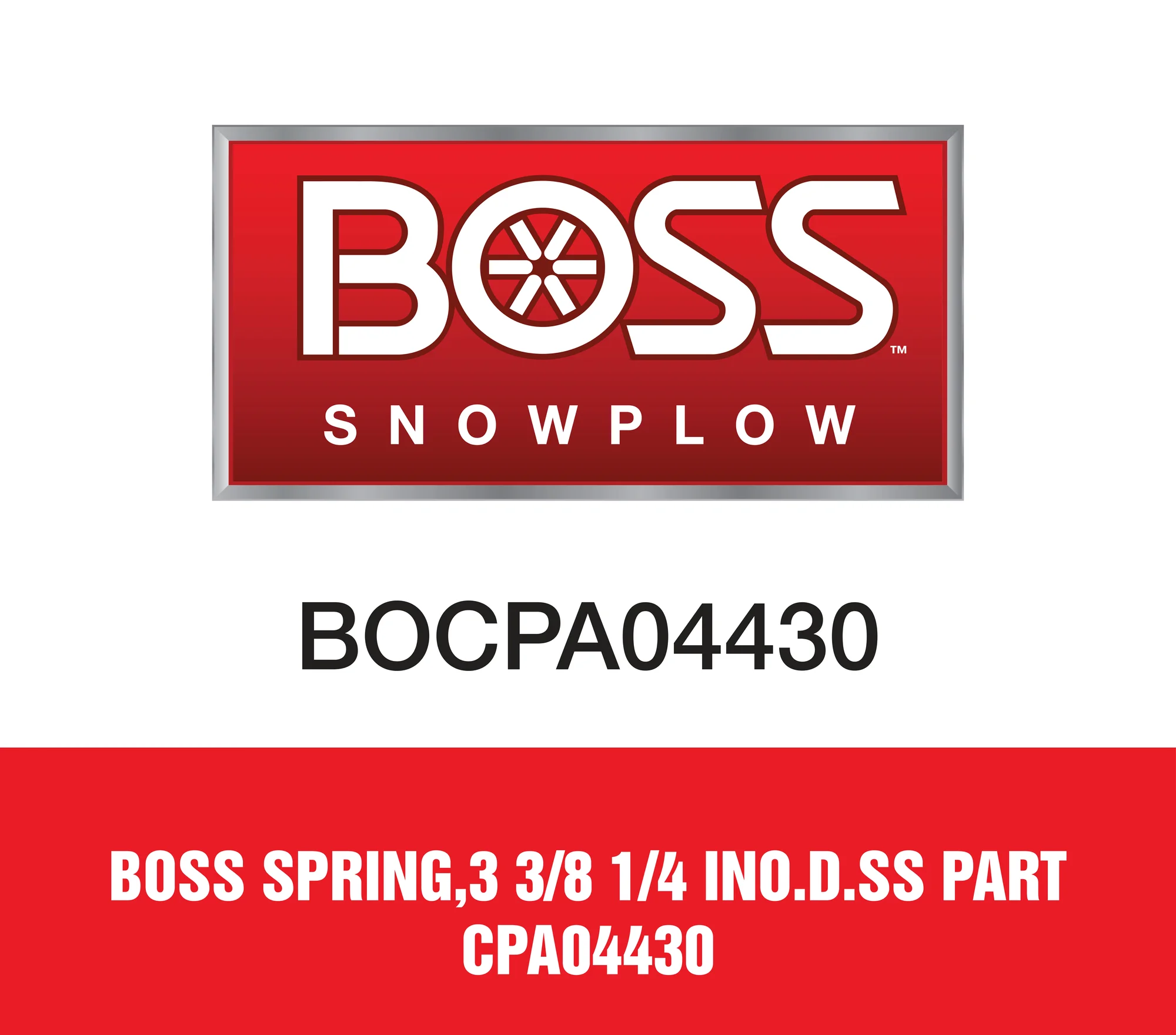 Boss Spring,3 3/8 1/4 inO.D.Ss Part CPA04430