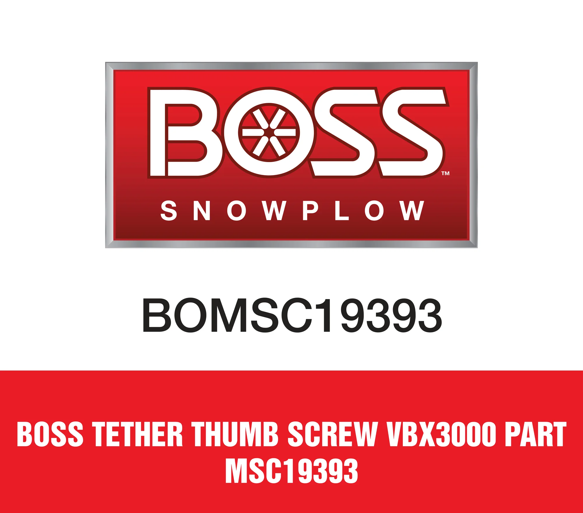 Boss Tether Thumb Screw Vbx3000 Part MSC19393