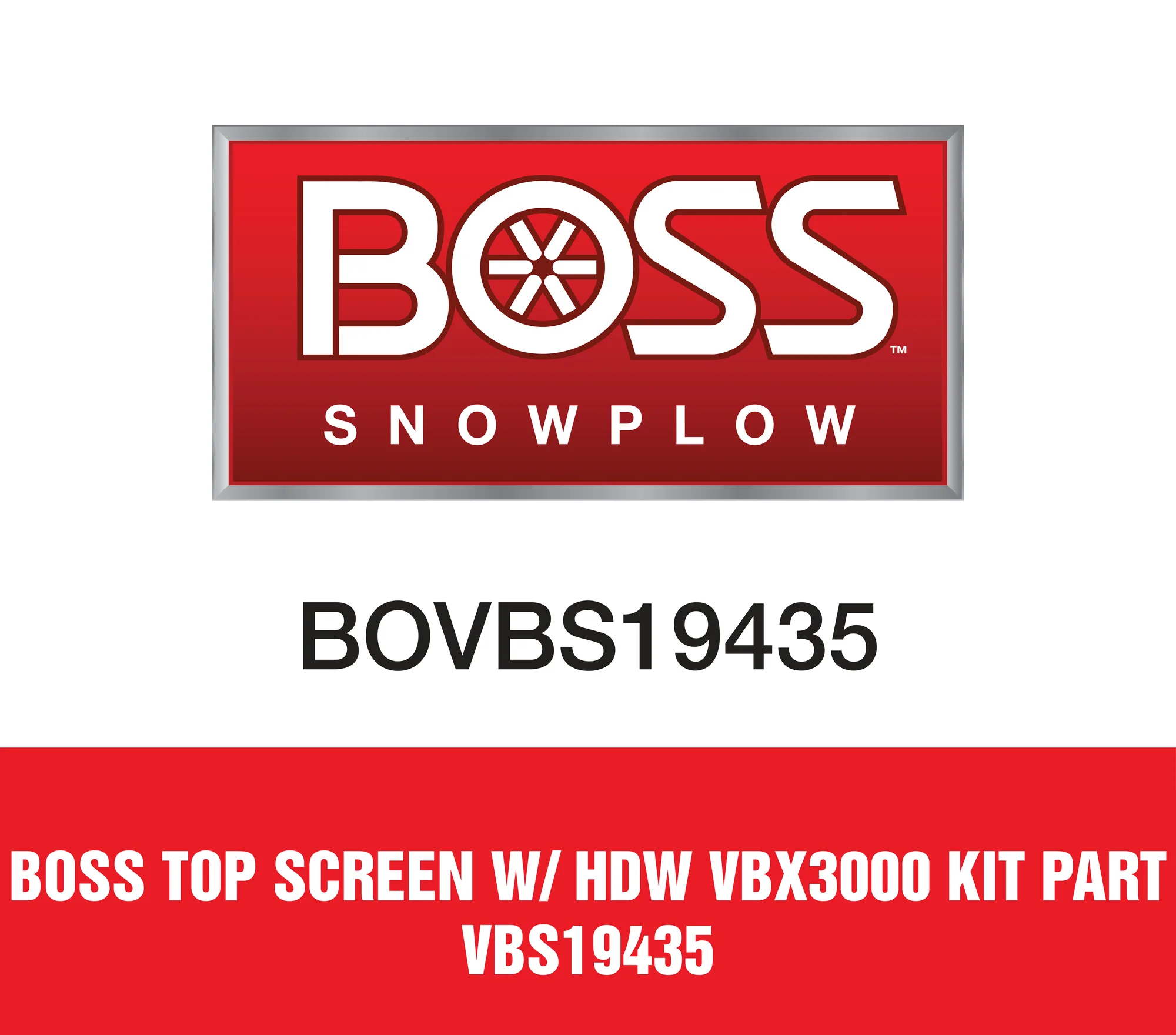 Boss Top Screen W/ Hdw Vbx3000 Kit Part VBS19435