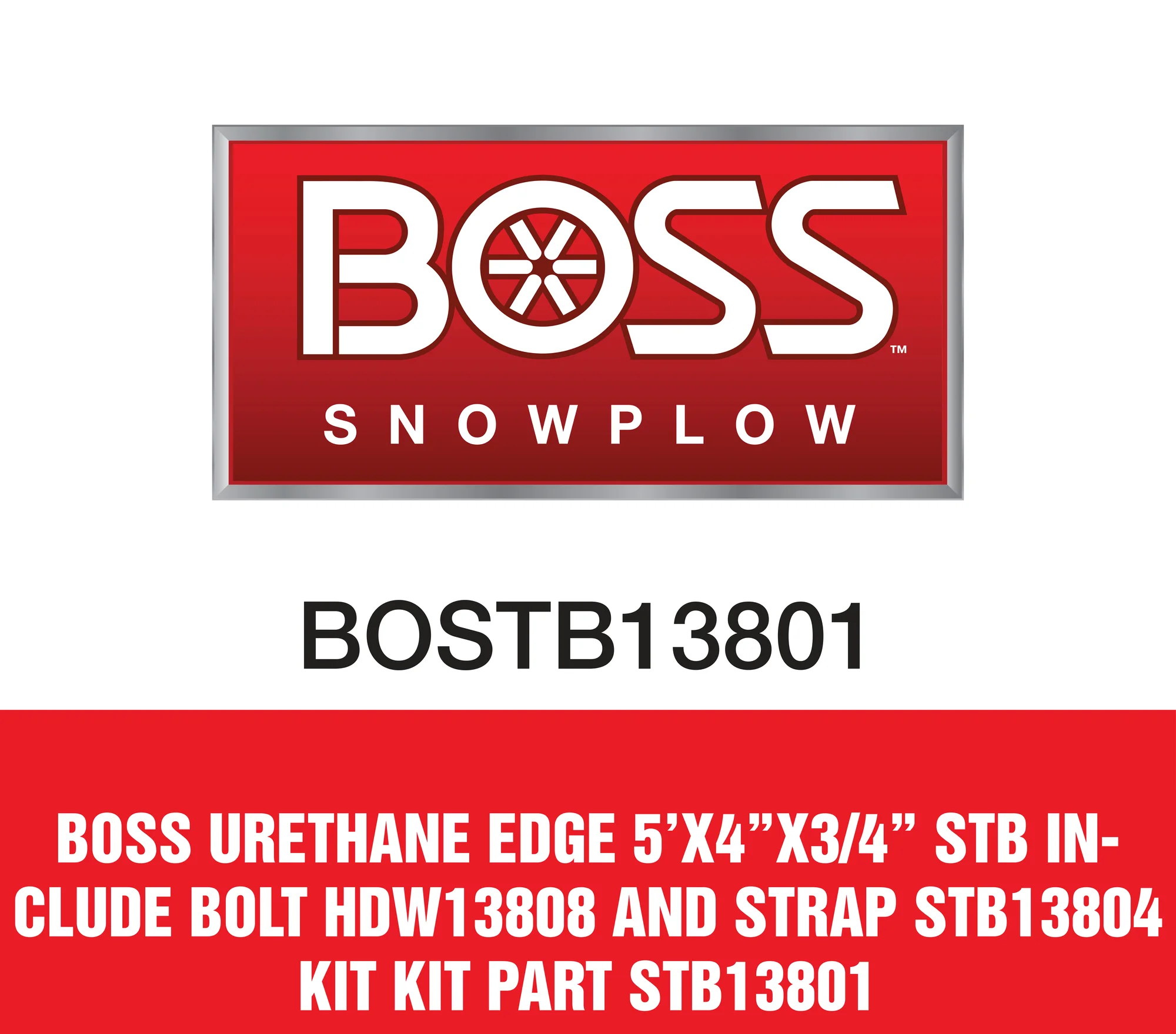 Boss Urethane Edge 5'X4''X3/4'' Stb Include Bolt Hdw13808 And Strap Stb13804 Kit Kit Part STB13801