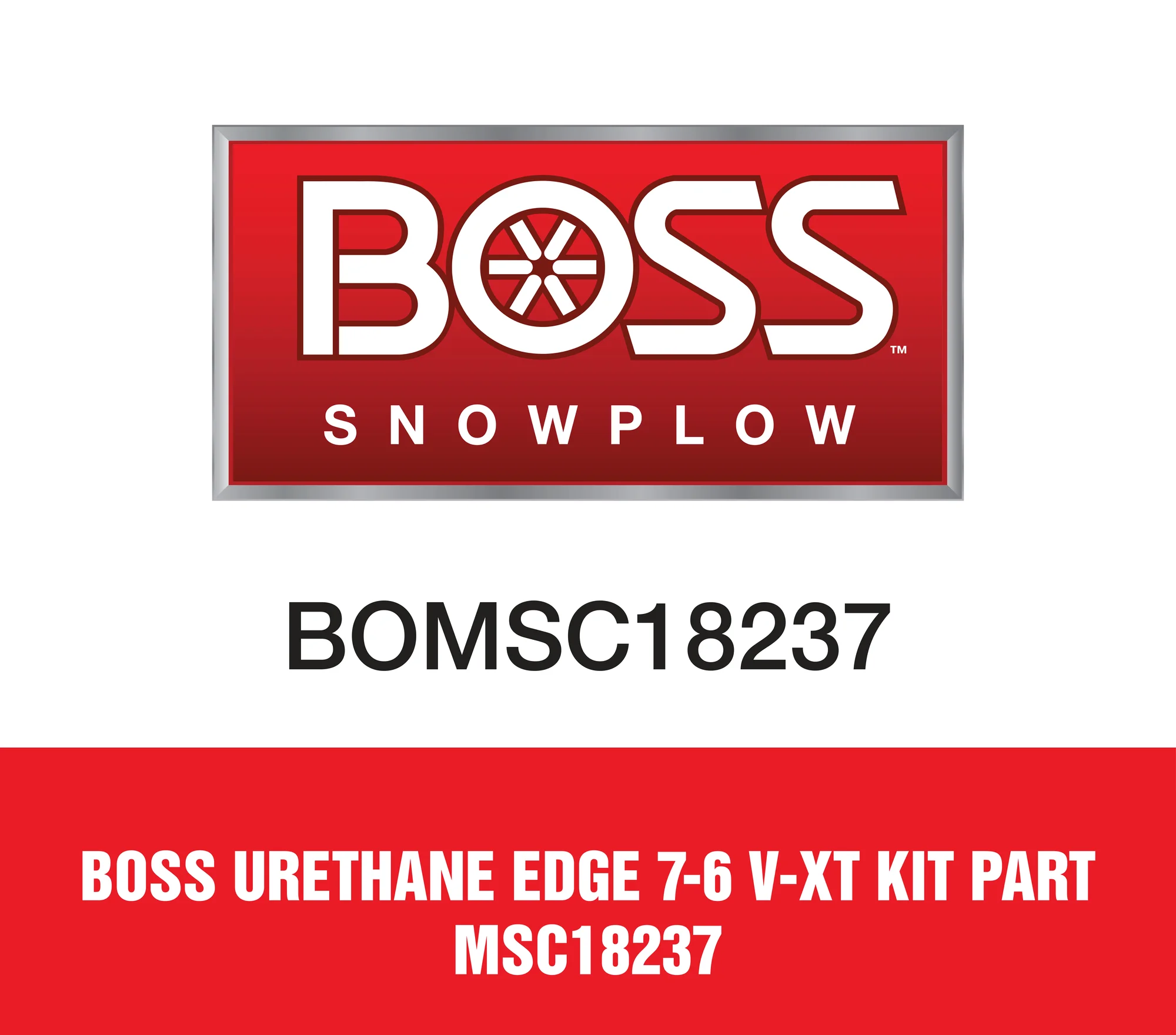 Boss 7 ft 6 XT V-Plow Urethane Cutting Edge MSC18237