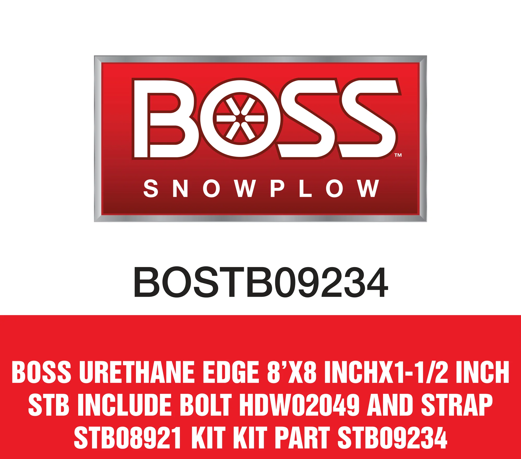 Boss 8 ft Super-Duty Straight-Blade Urethane Cutting Edge STB09234