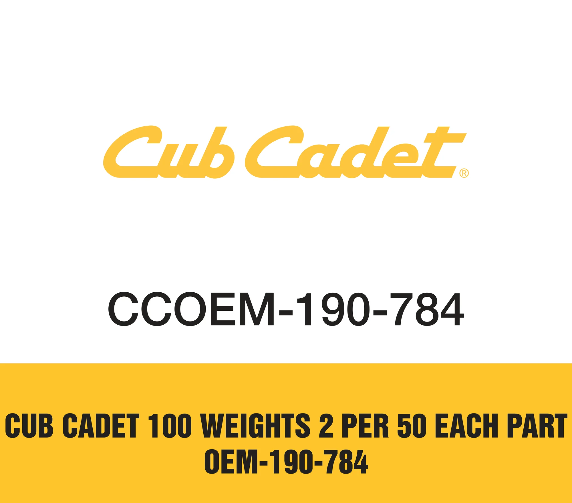 Cub Cadet 100 Weights 2 Per 50 Each Part Oem 190 784