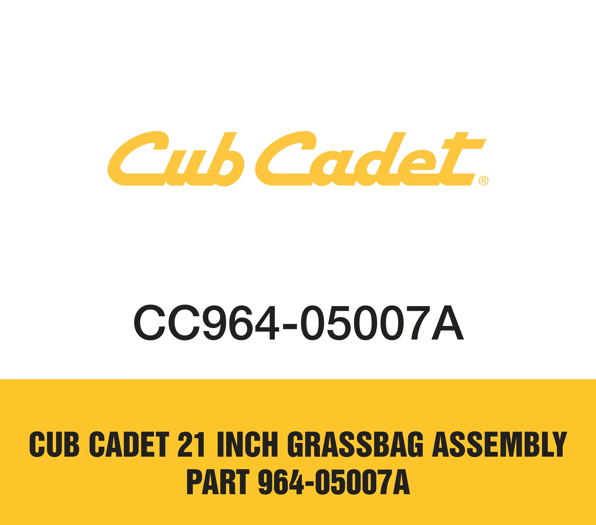 Cub Cadet 21 Inch Grassbag Assembly Part 964 05007a