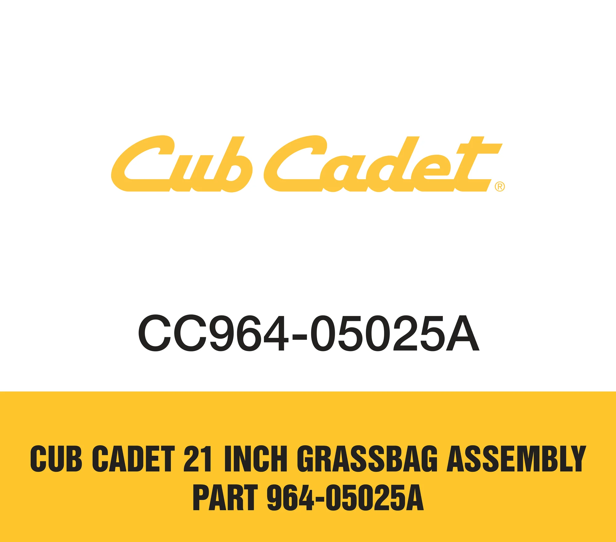 Cub Cadet 21 Inch Grassbag Assembly Part 964 05025a