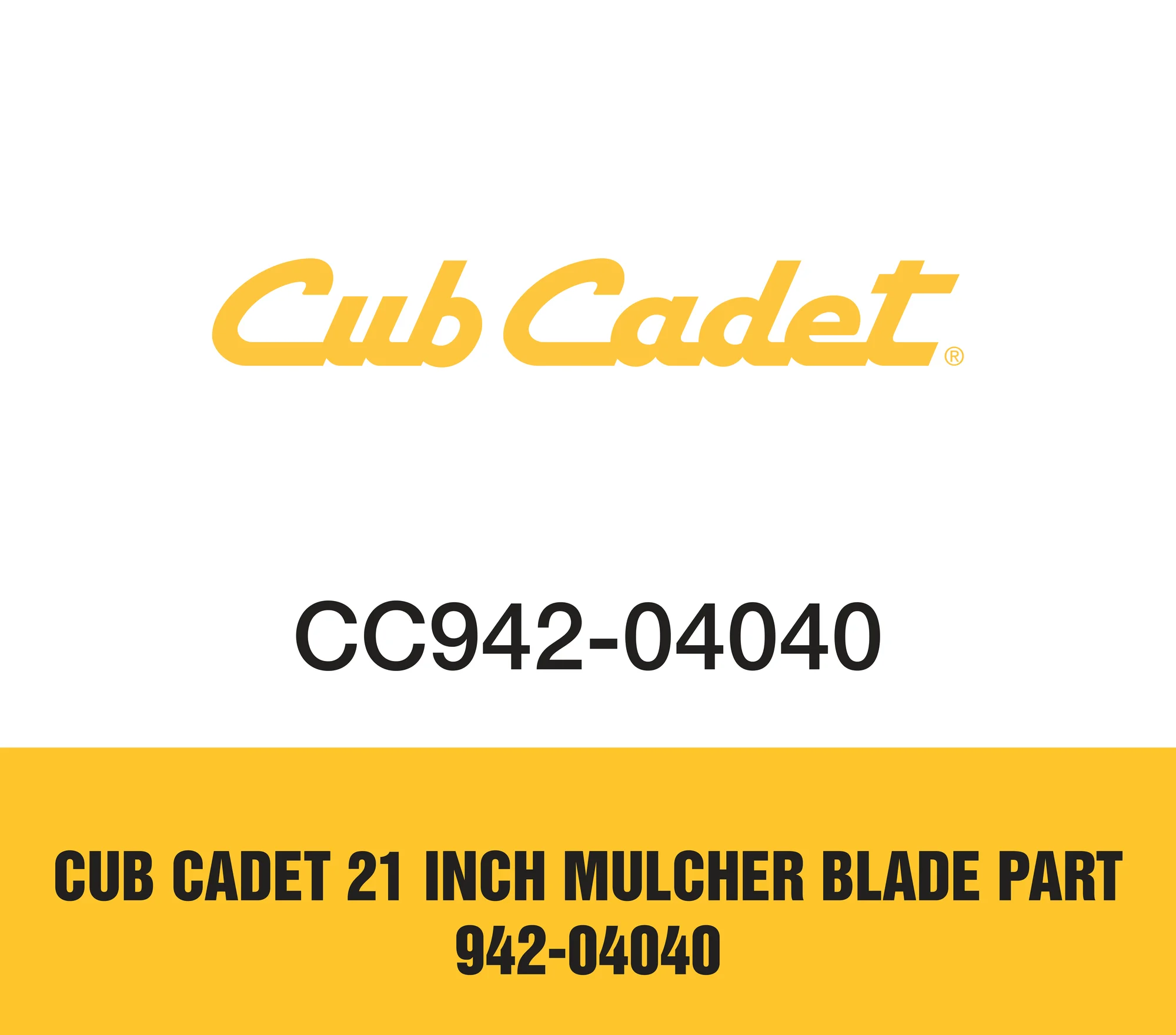 Cub Cadet 21 inch Mulcher Blade Part 942-04040