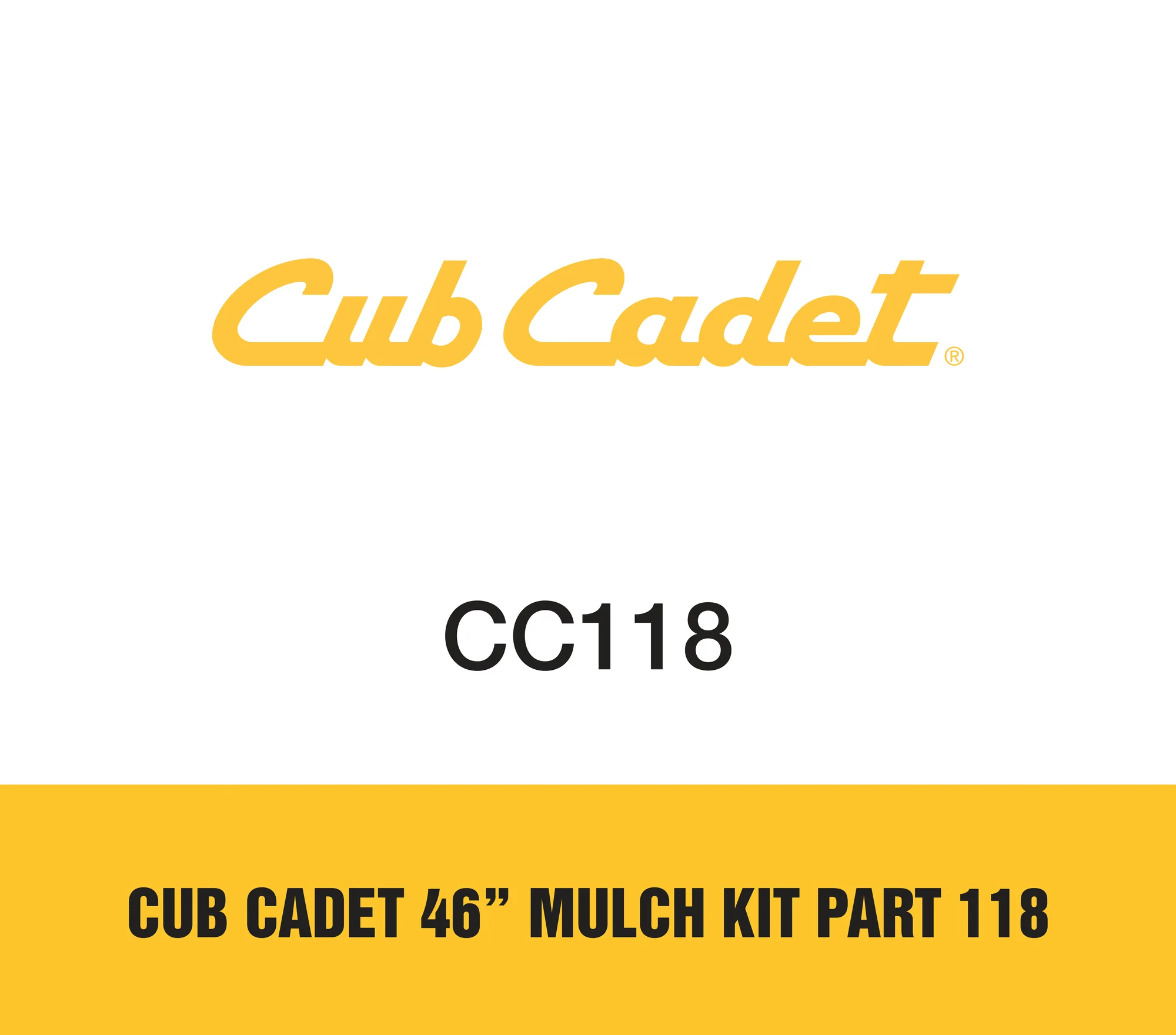 Cub Cadet 46" Mulch Kit Part 118 Cub Cadet 46 Mulch Kit Part 118