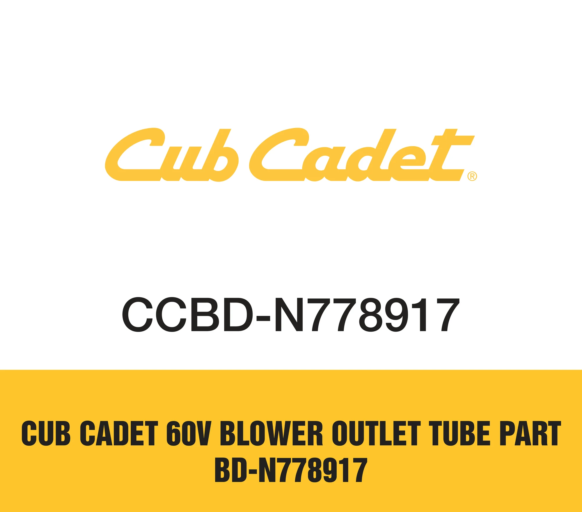 Cub Cadet 60v Blower Outlet Tube Part Bd N778917