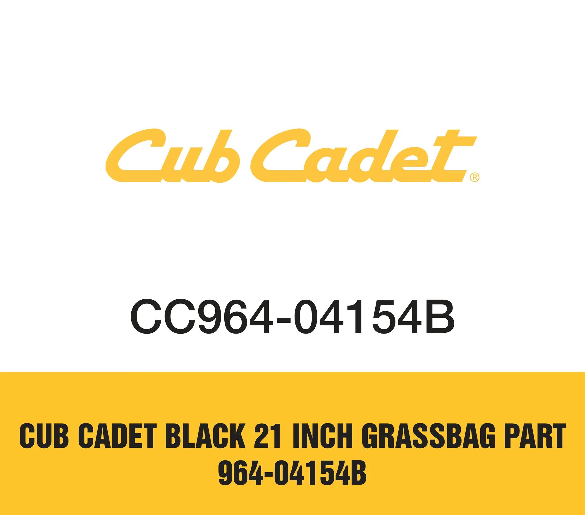 Cub Cadet Black 21 Inch Grassbag Part 964 04154b