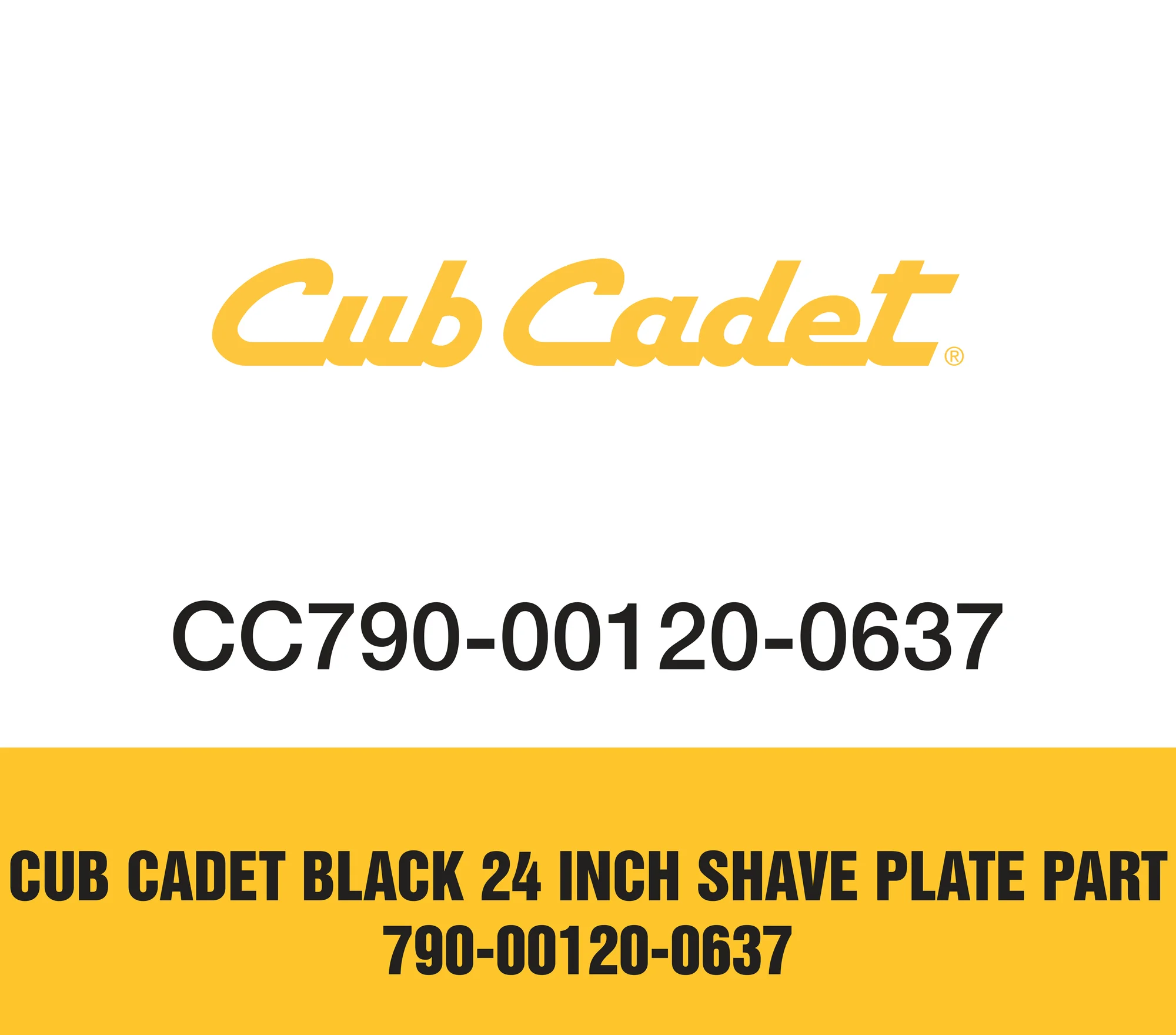Cub Cadet Black 24 Inch Shave Plate Part 790 00120 0637