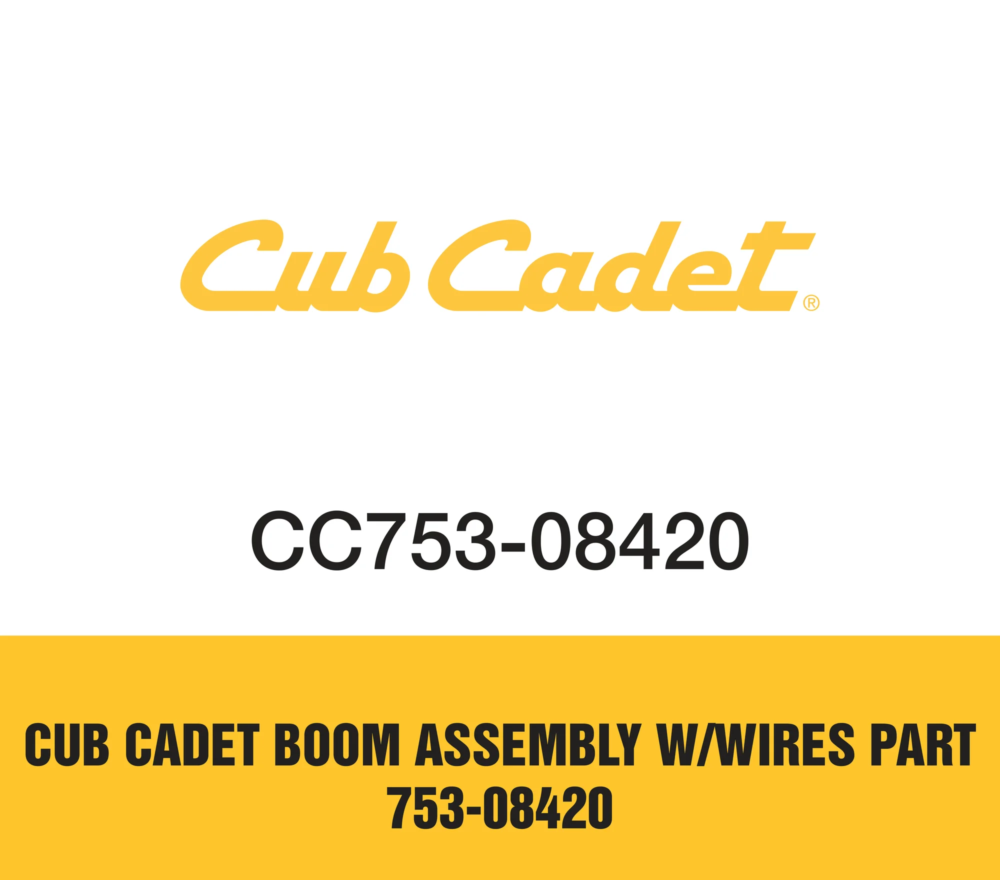 Cub Cadet Boom Assembly W/Wires Part 753-08420