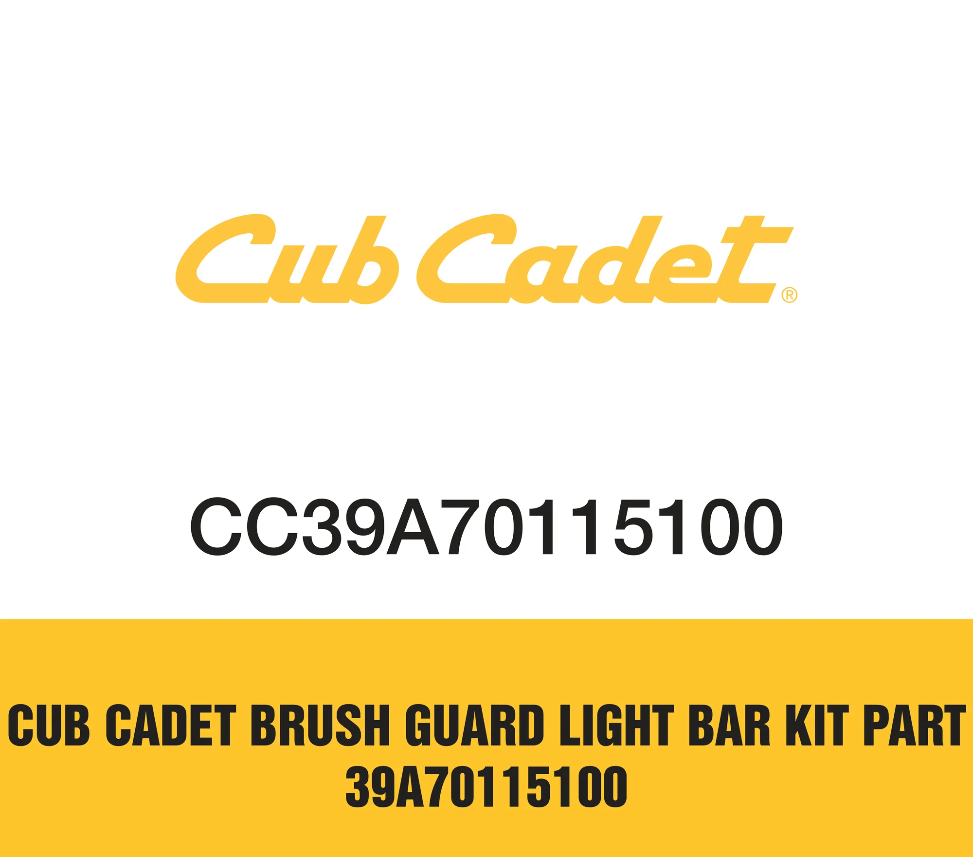 Cub Cadet Brush Guard Light Bar Kit Part 39a70115100