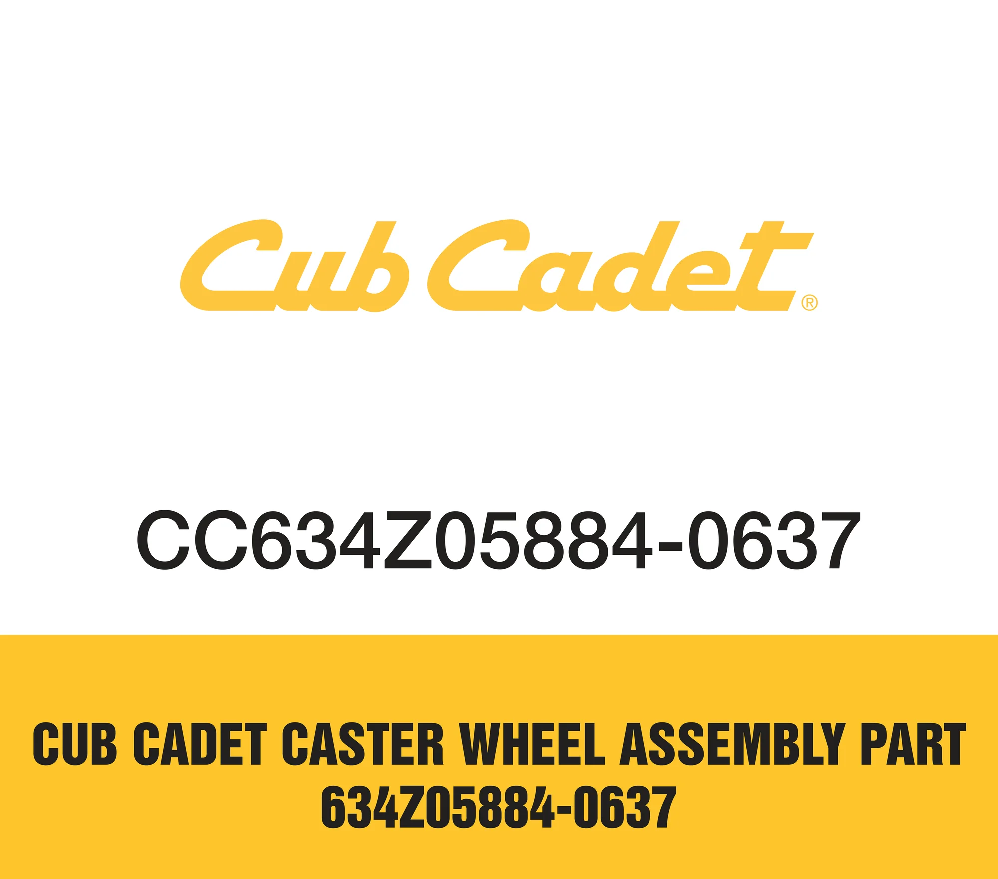 Cub Cadet Caster Wheel Assembly Part 634Z05884-0637