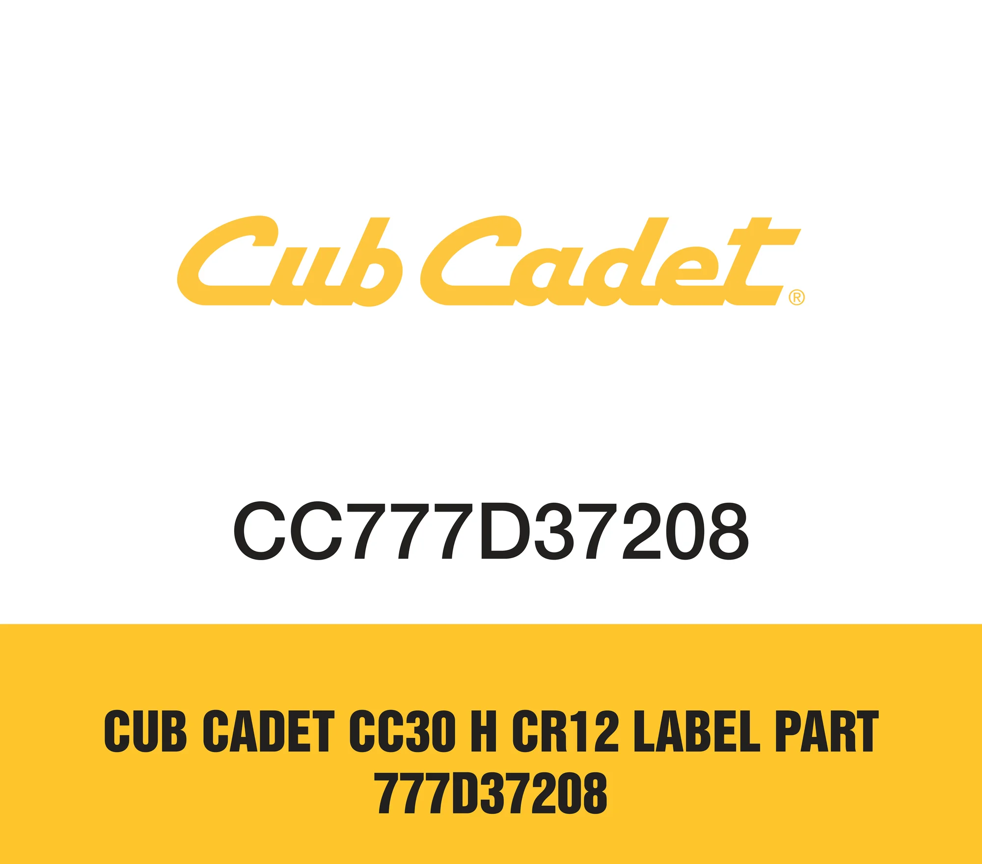 Cub Cadet Cc30 H Cr12 Label Part 777d37208