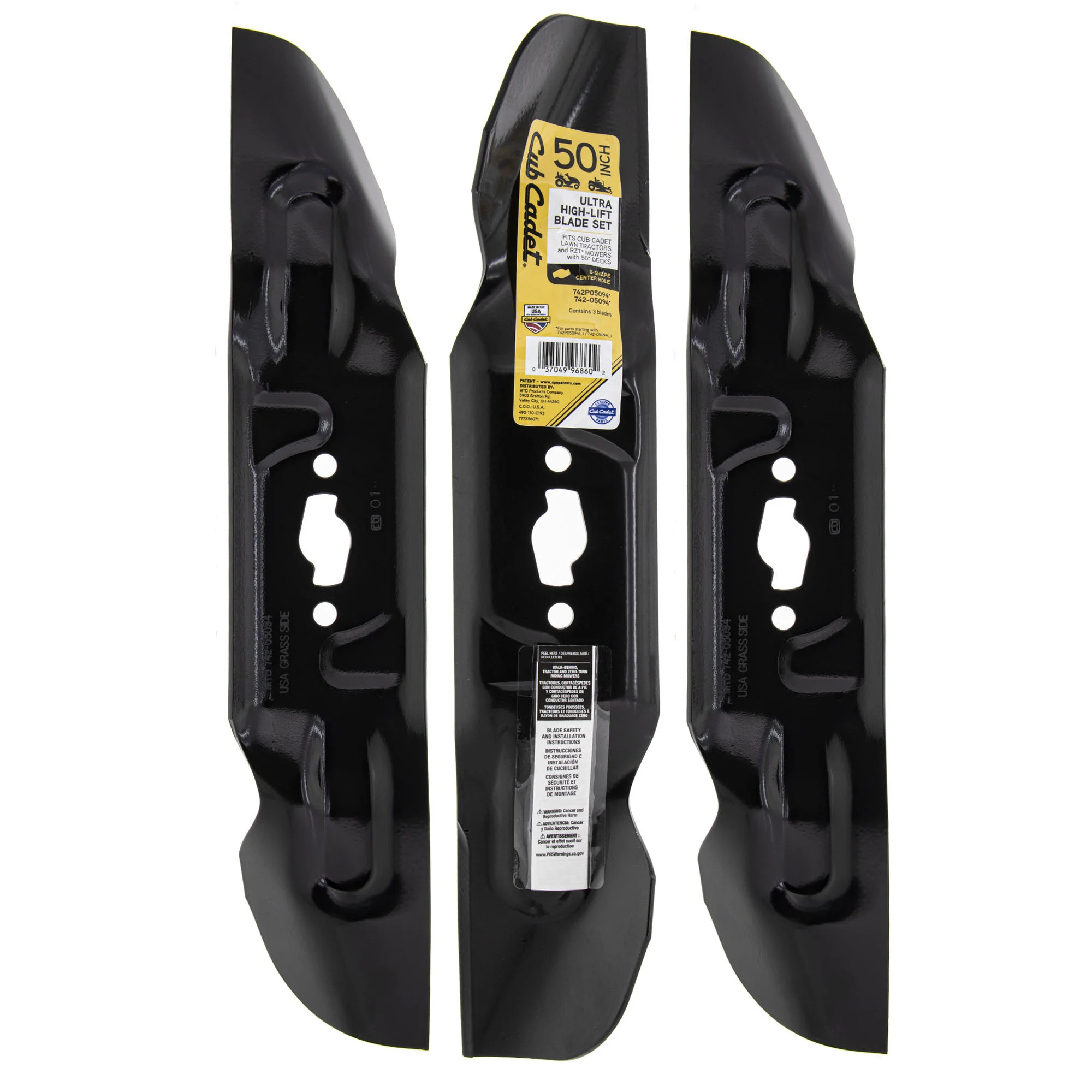 Cub Cadet Ultra High-Lift Blade Set 50 inch Deck Part 490-110-C193