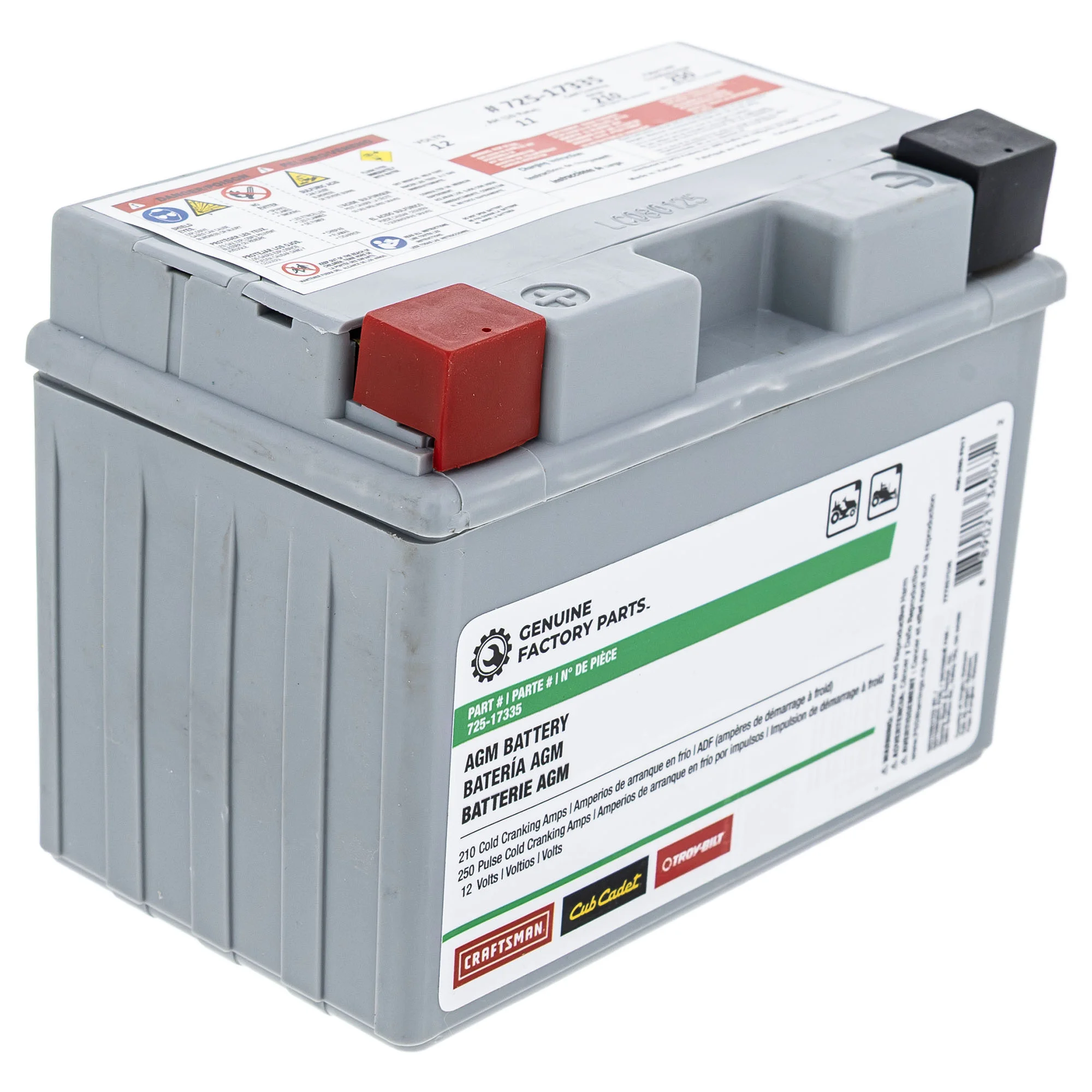 Cub Cadet Part 12-Volt AGM Battery 210 CCA 490-280-F017