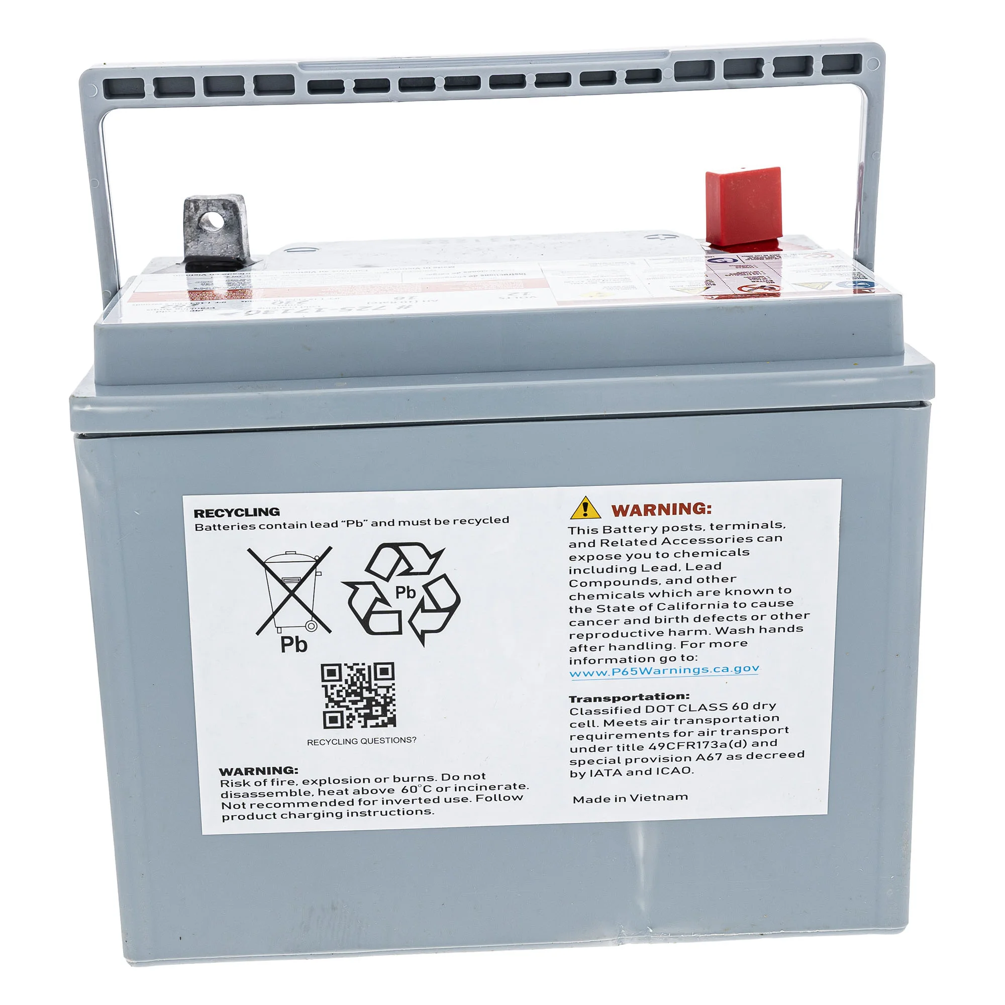 Cub Cadet Battery 230 CCA AGM U1-280 Part 725P17130