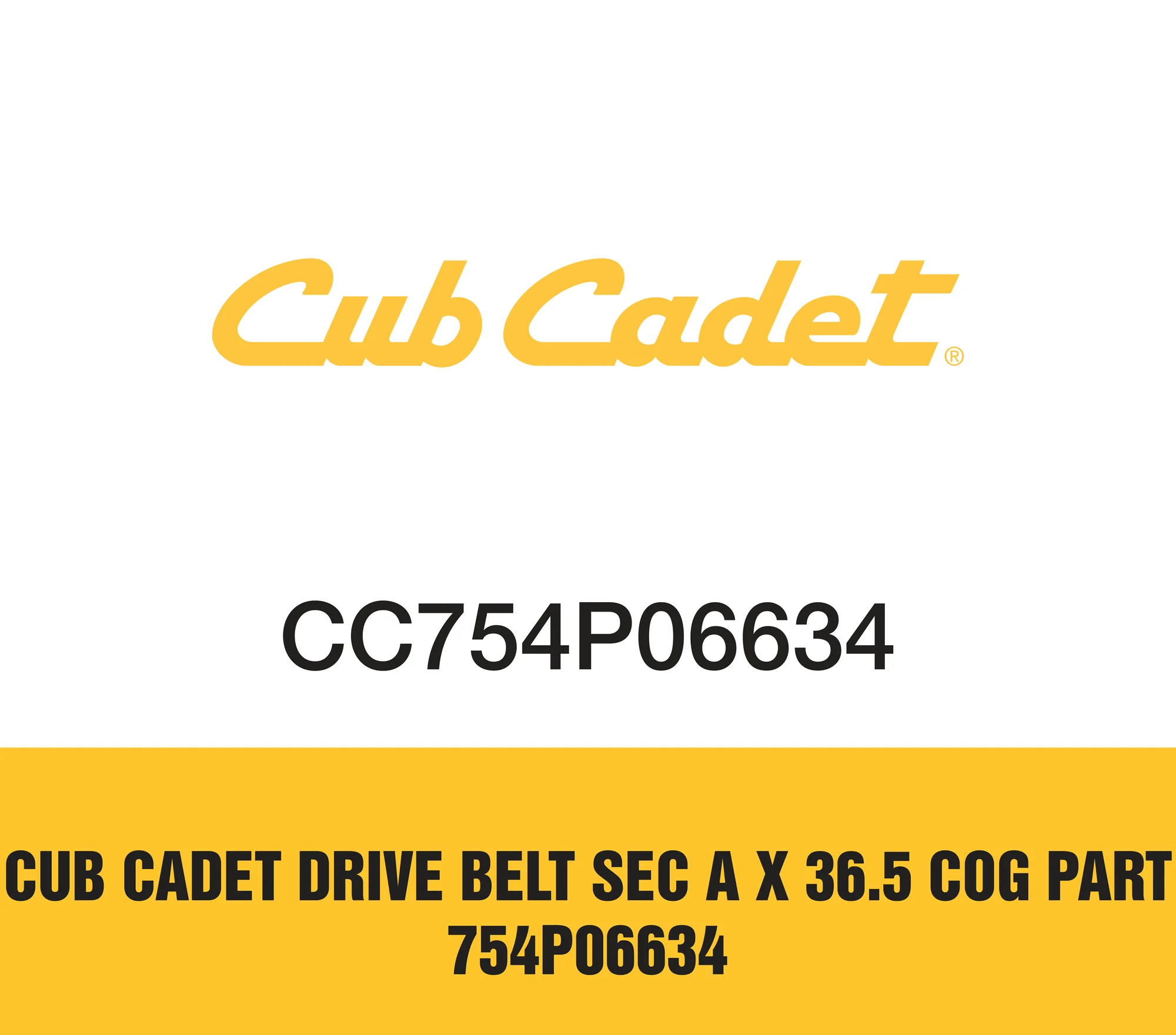 Cub Cadet Drive Belt Sec A X 36.5 Cog Part 754P06634