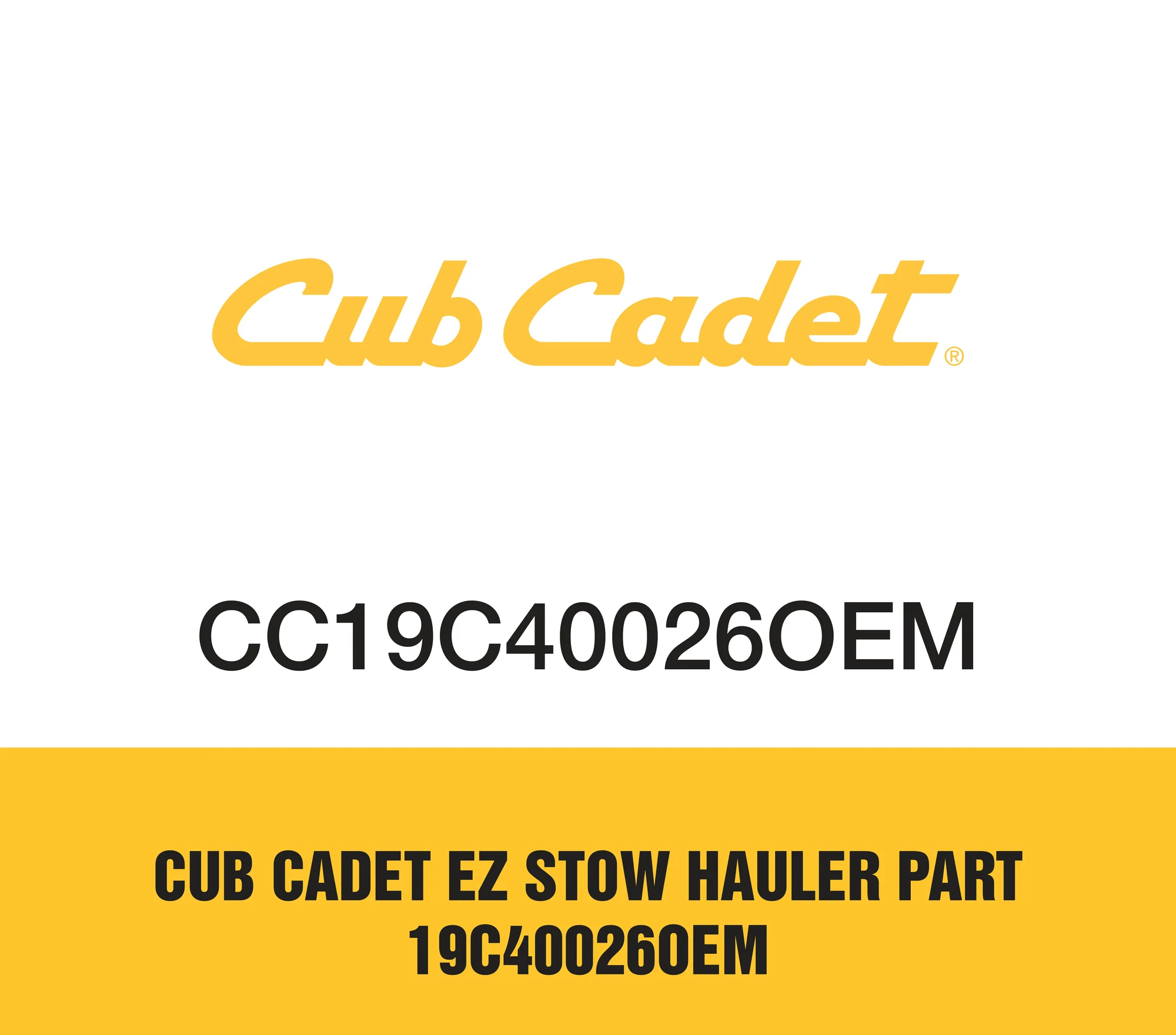 Cub Cadet EZ Stow Collapsible Tow-Behind Cart 19C40026OEM