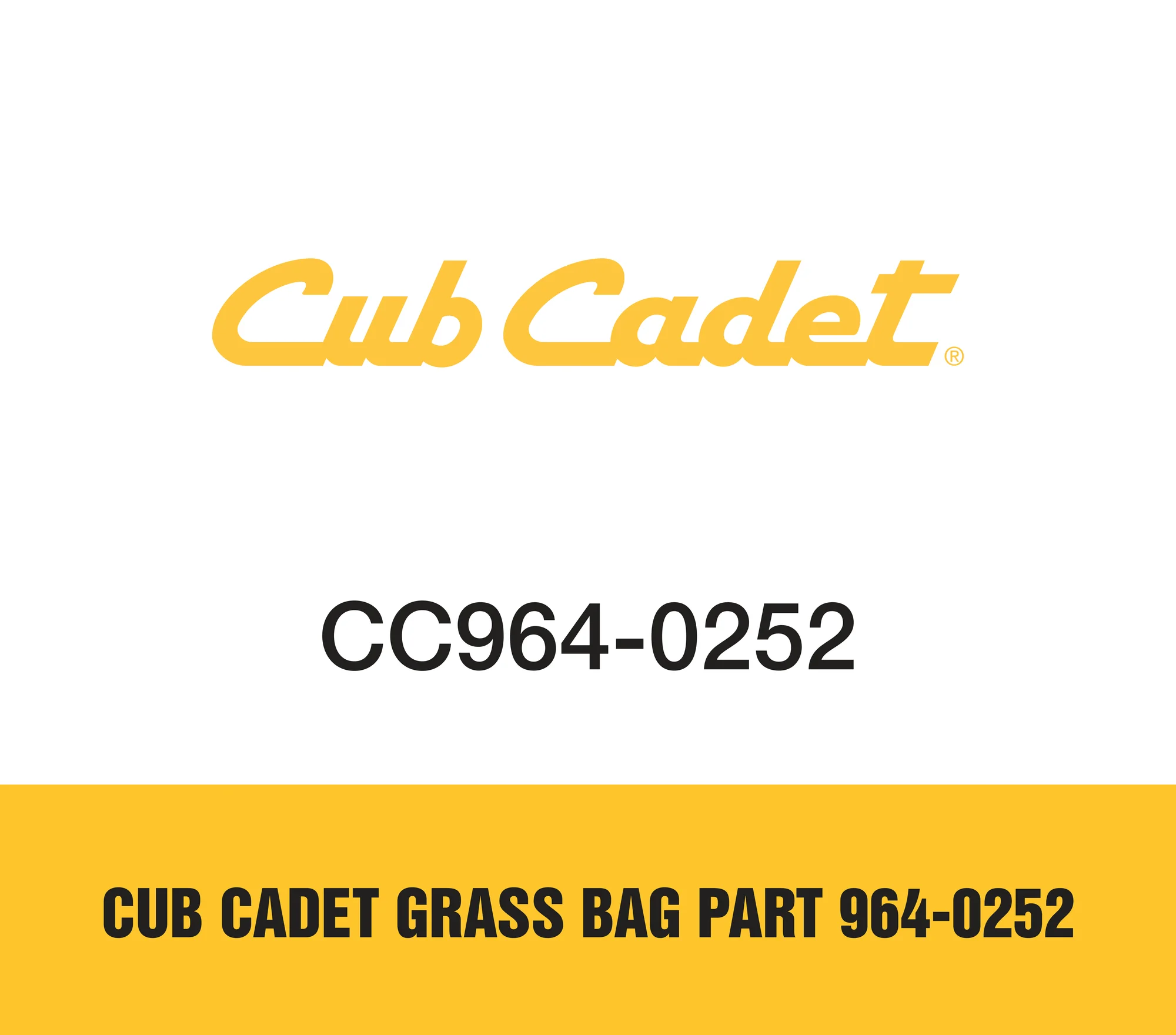 Cub Cadet Grass Bag Part 964 0252