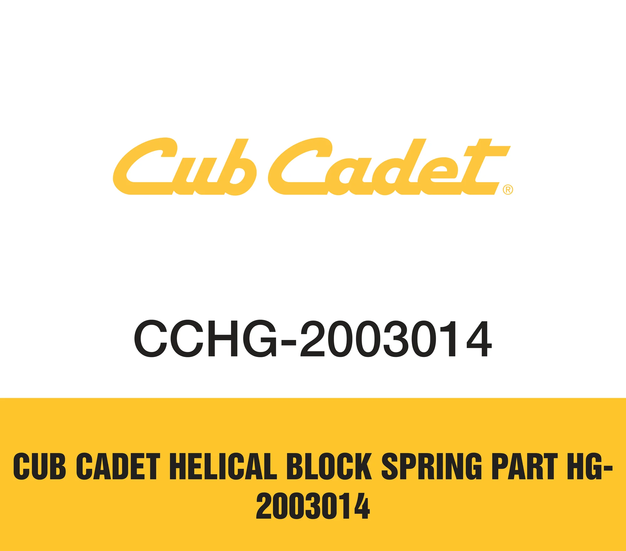 Cub Cadet Helical Block Spring Part HG-2003014 Cub Cadet Helical Block Spring Part Hg 2003014