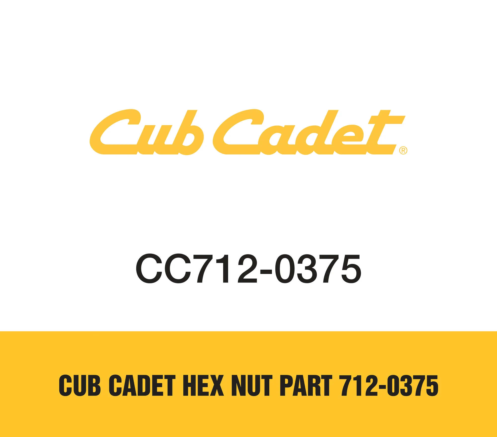 Cub Cadet Hex Nut Part 712 0375