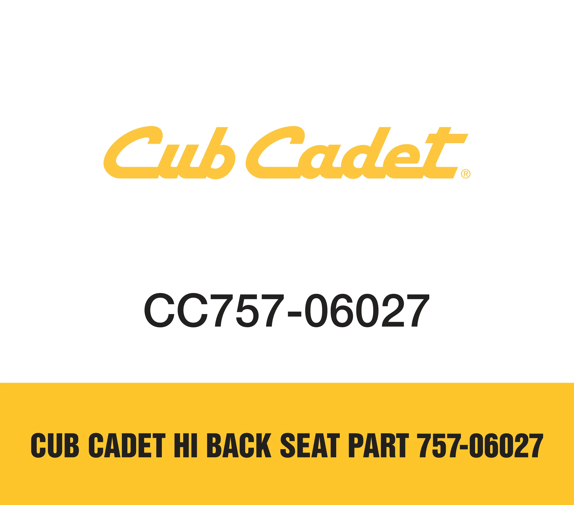 Cub Cadet Hi Back Seat Part 757-06027 Cub Cadet Hi Back Seat Part 757 06027
