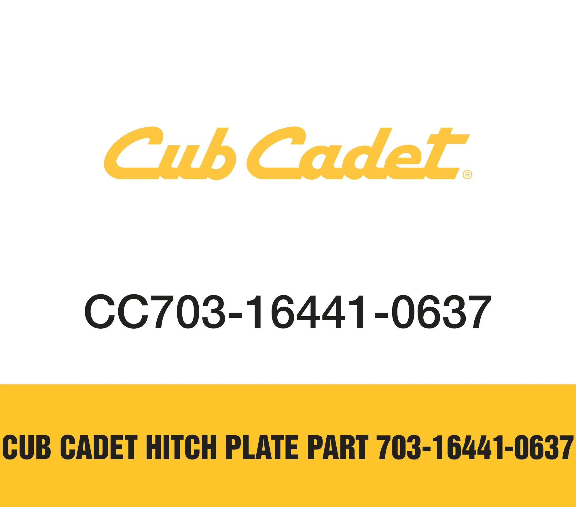 Cub Cadet Hitch Plate Part 703-16441-0637