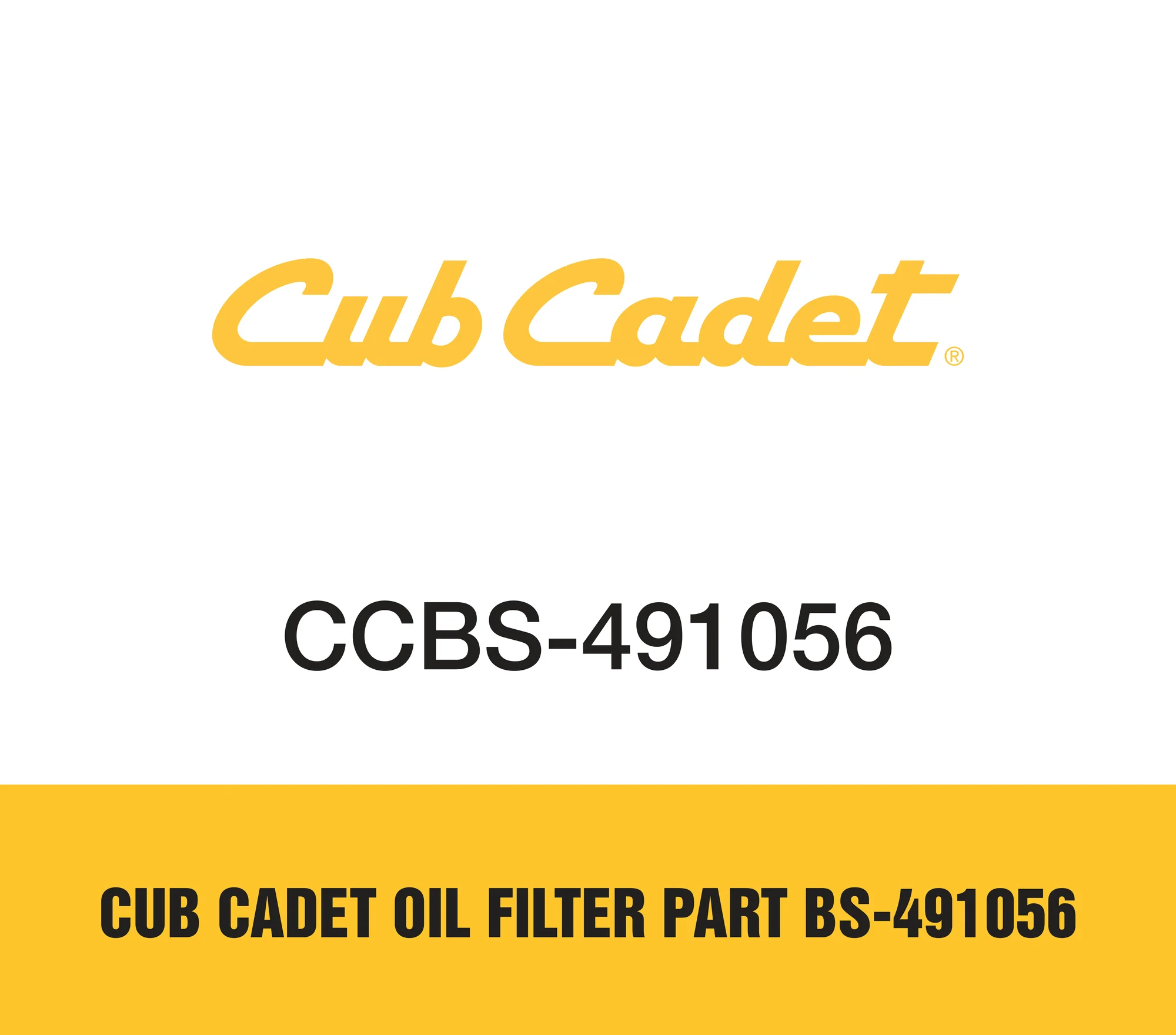 Cub Cadet Oil Filter Part BS-491056
