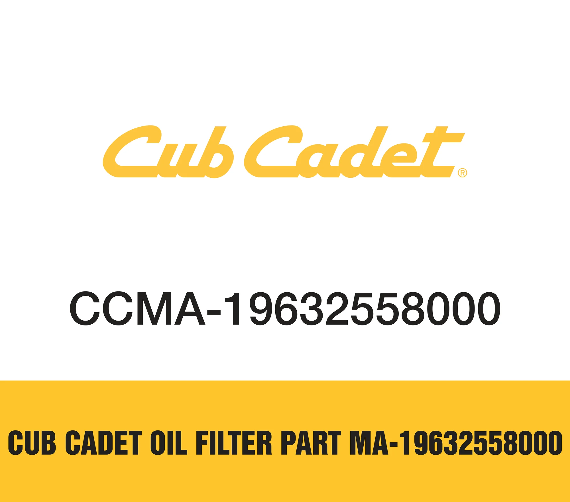 Cub Cadet Oil Filter Part Ma 19632558000