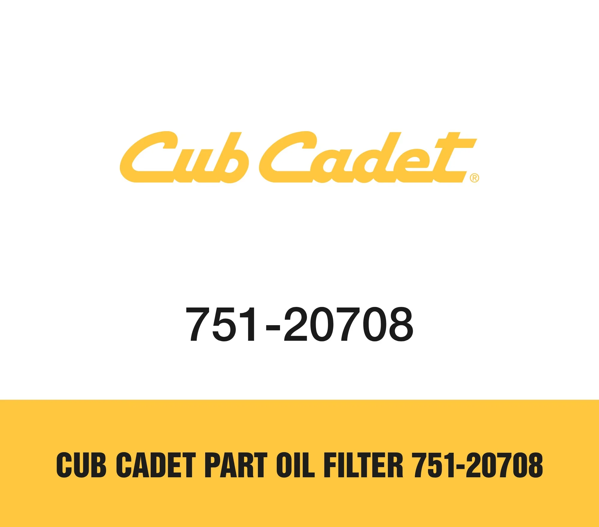 Cub Cadet Part Oil Filter 751-20708
