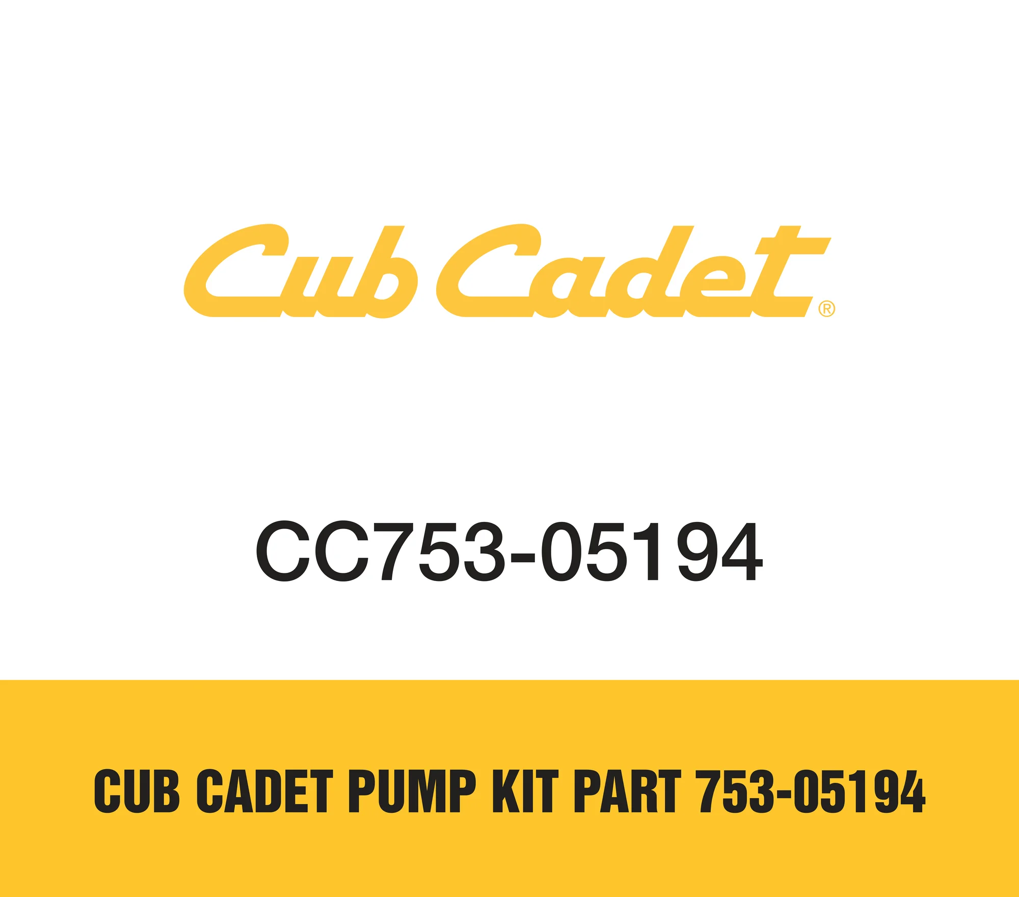 Cub Cadet Pump Kit Part 753-05194 Cub Cadet Pump Kit Part 753 05194