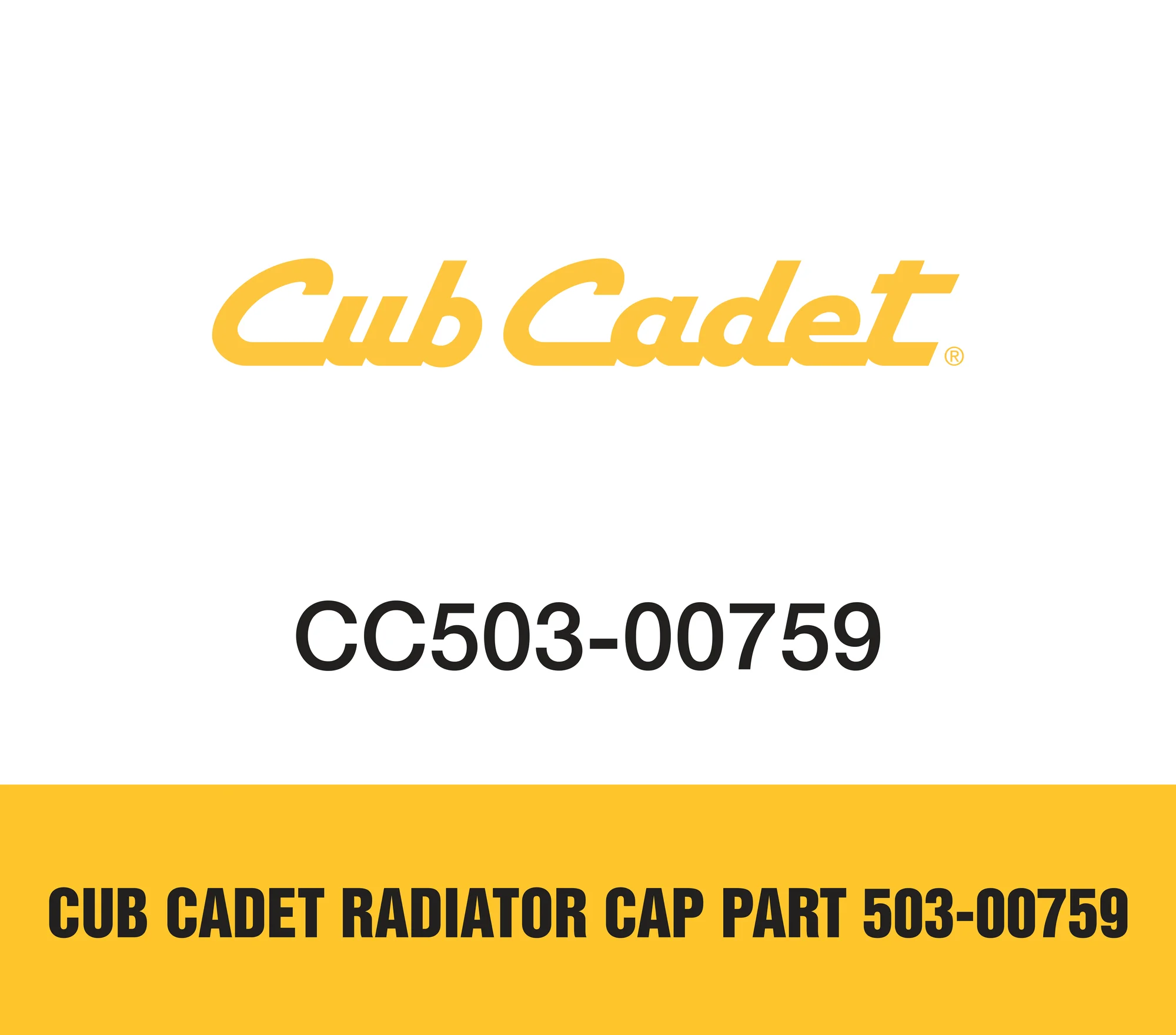 Cub Cadet Radiator Cap Part 503-00759 Cub Cadet Radiator Cap Part 503 00759
