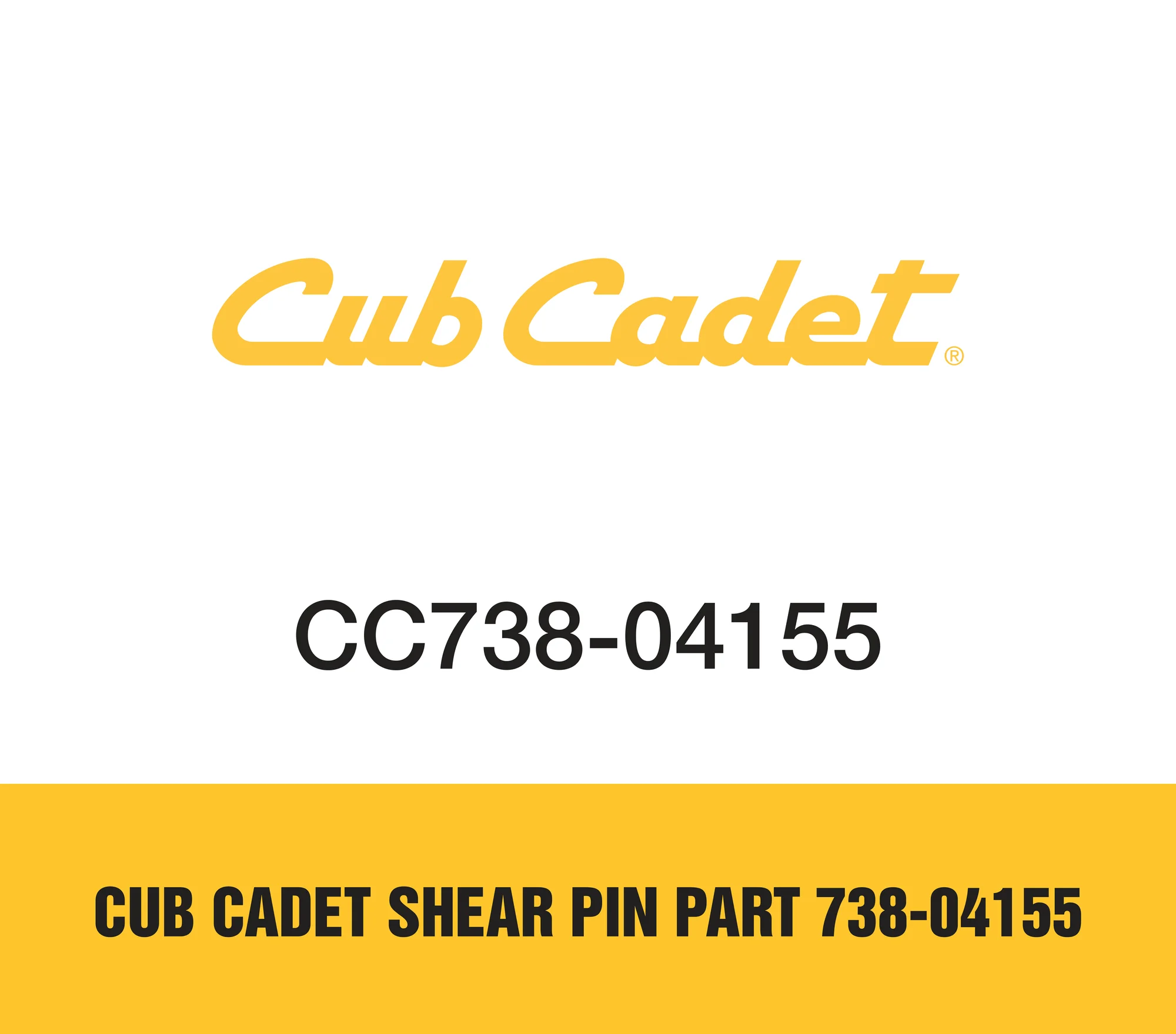 Cub Cadet Shear Pin Part 738-04155 Cub Cadet Shear Pin Part 738 04155