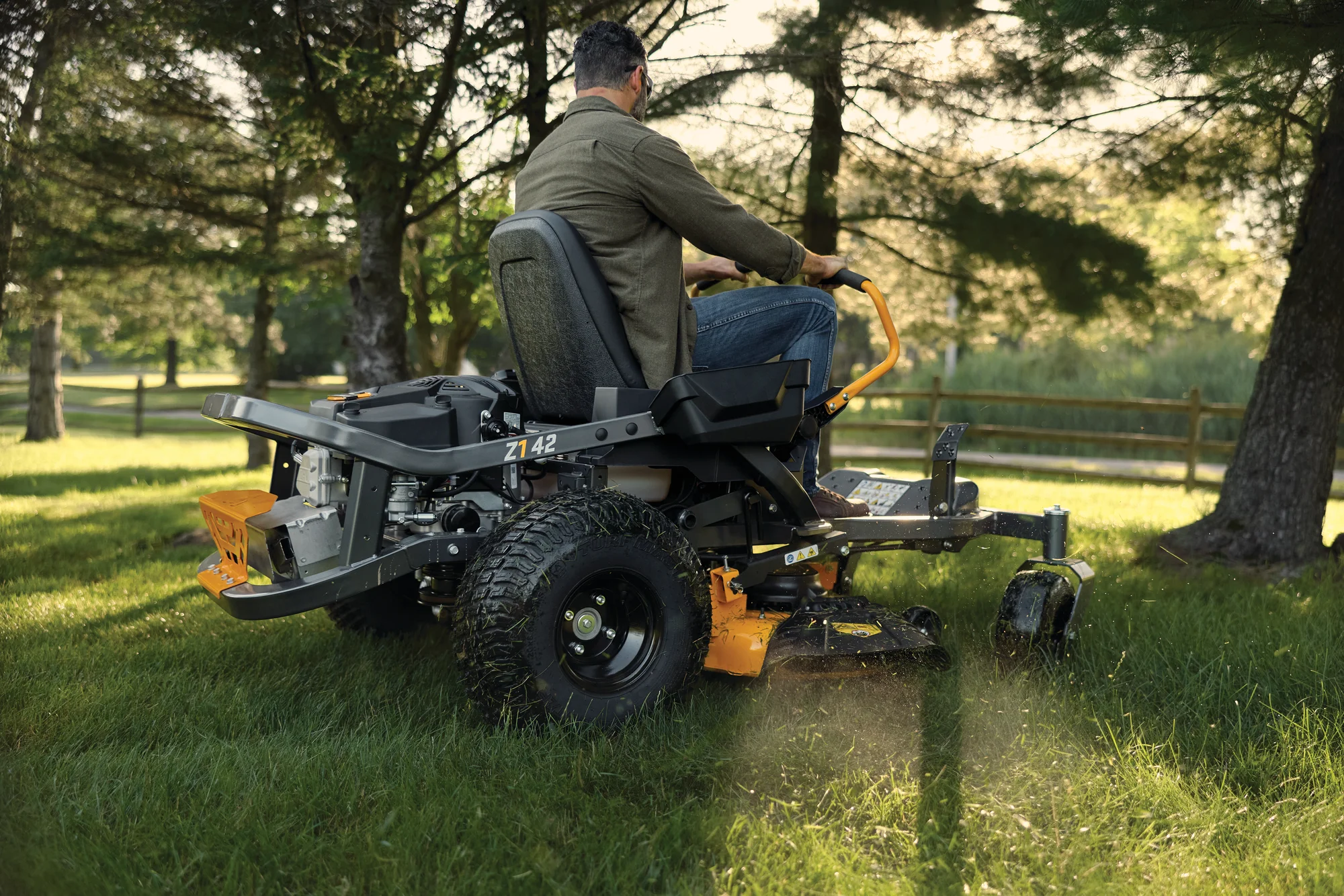 Cub Cadet Ultima Series Z Zero Turn Rider Z1 42 Ip Back View Left Man Cutting Grass product image