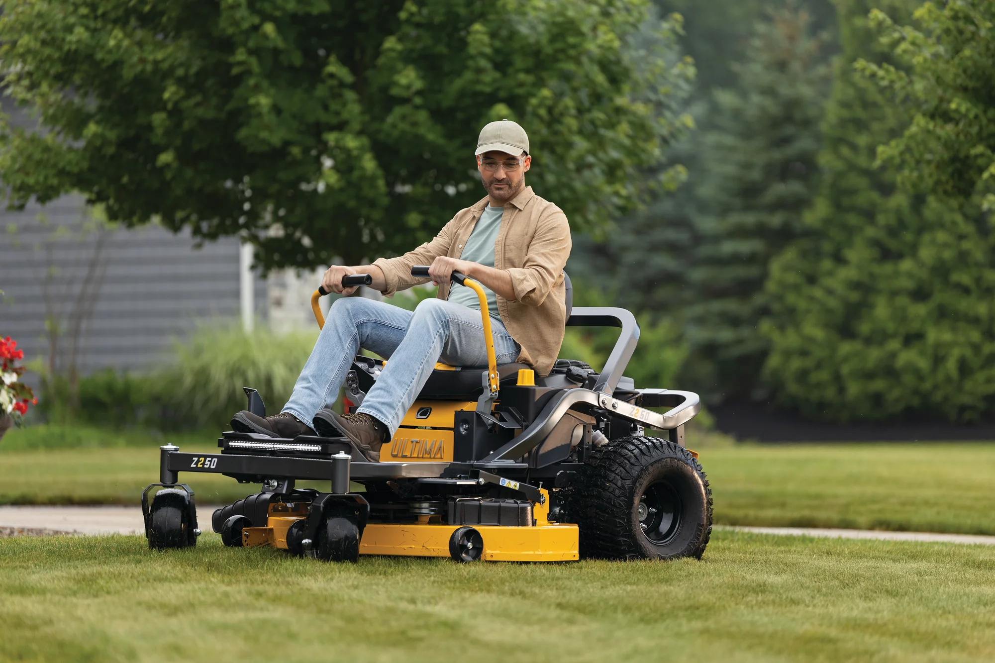 Cub Cadet Ultima Series Z Zero Turn Rider Z2 50 Front View Right Man Cutting Grass product image