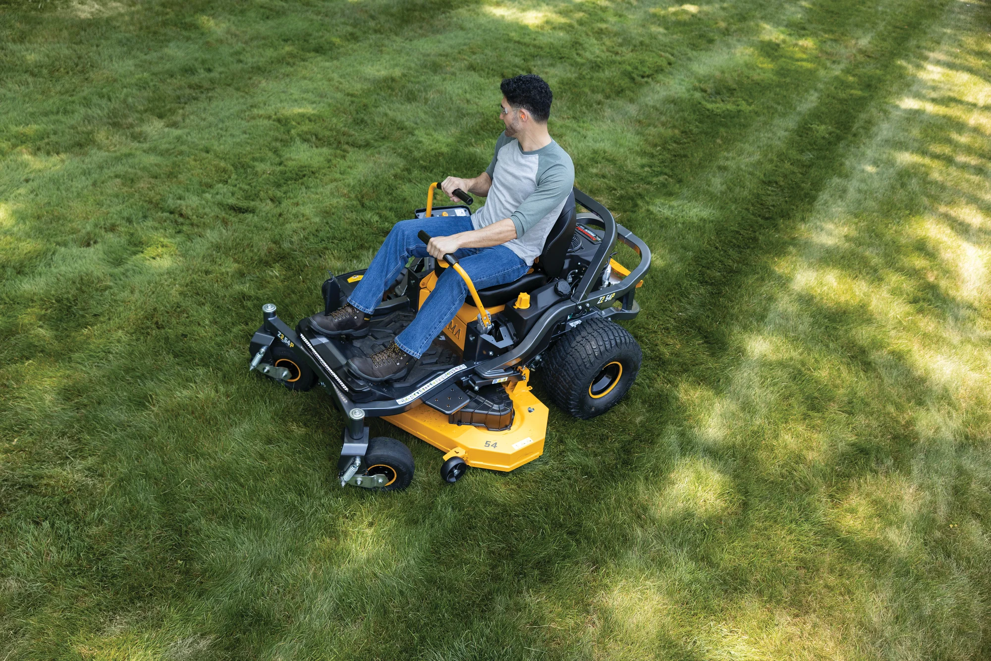 Cub Cadet Ultima Series Z Zero Turn Rider Z2 54P Overhead View Man Mowing Lawn product image