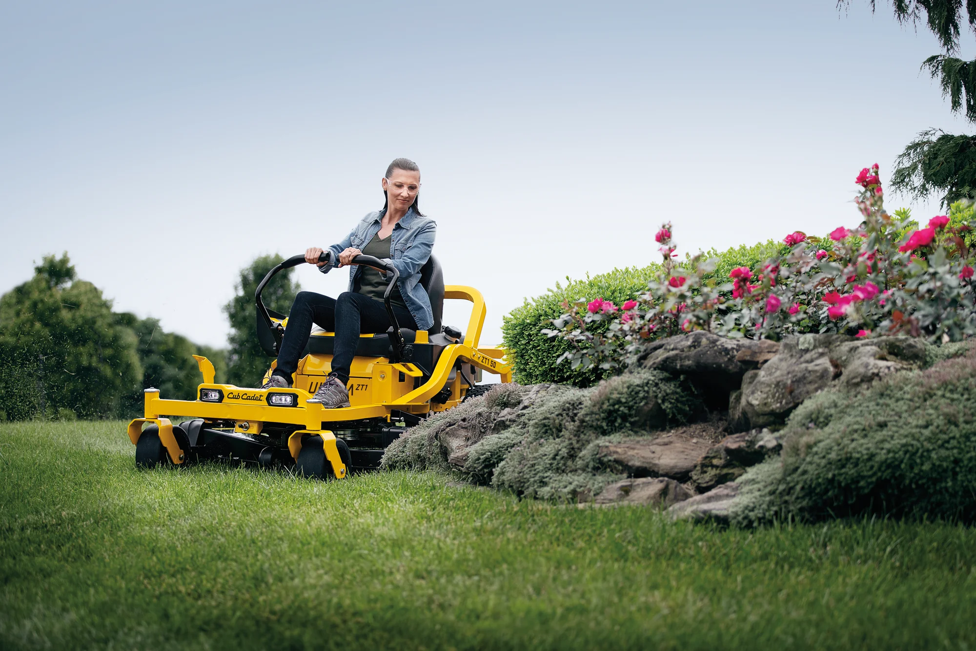 Cub Cadet Ultima Series Zt Zero Turn Rider Zt1 50 Woman Mowing Lawn product image