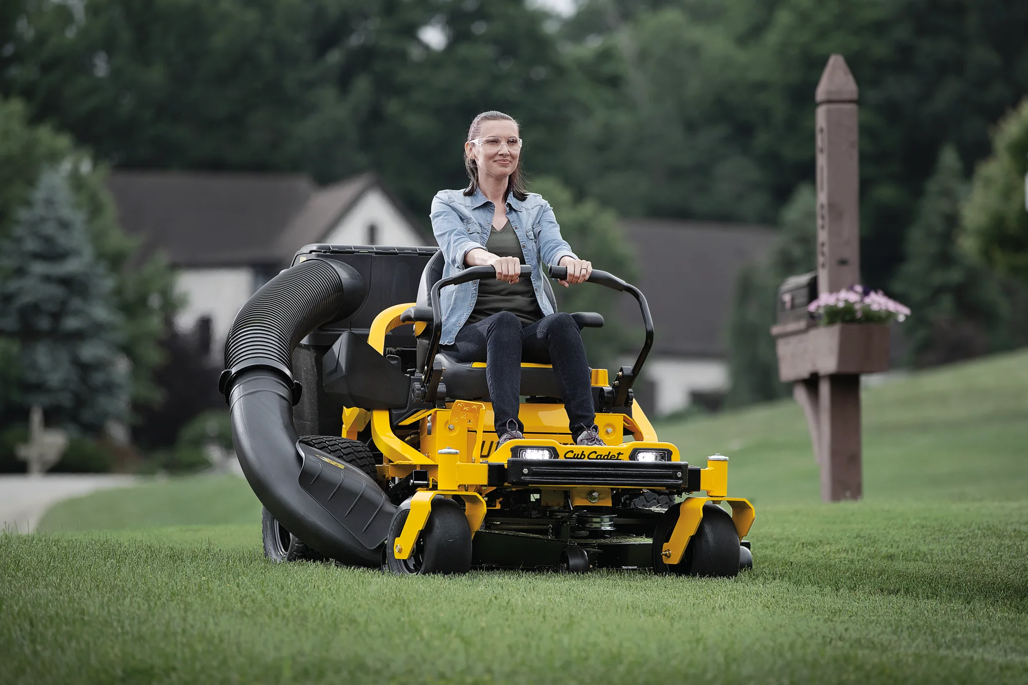 Cub Cadet Ultima Series Zt Zero Turn Rider Zt2 50 Woman Mowing Lawn product image